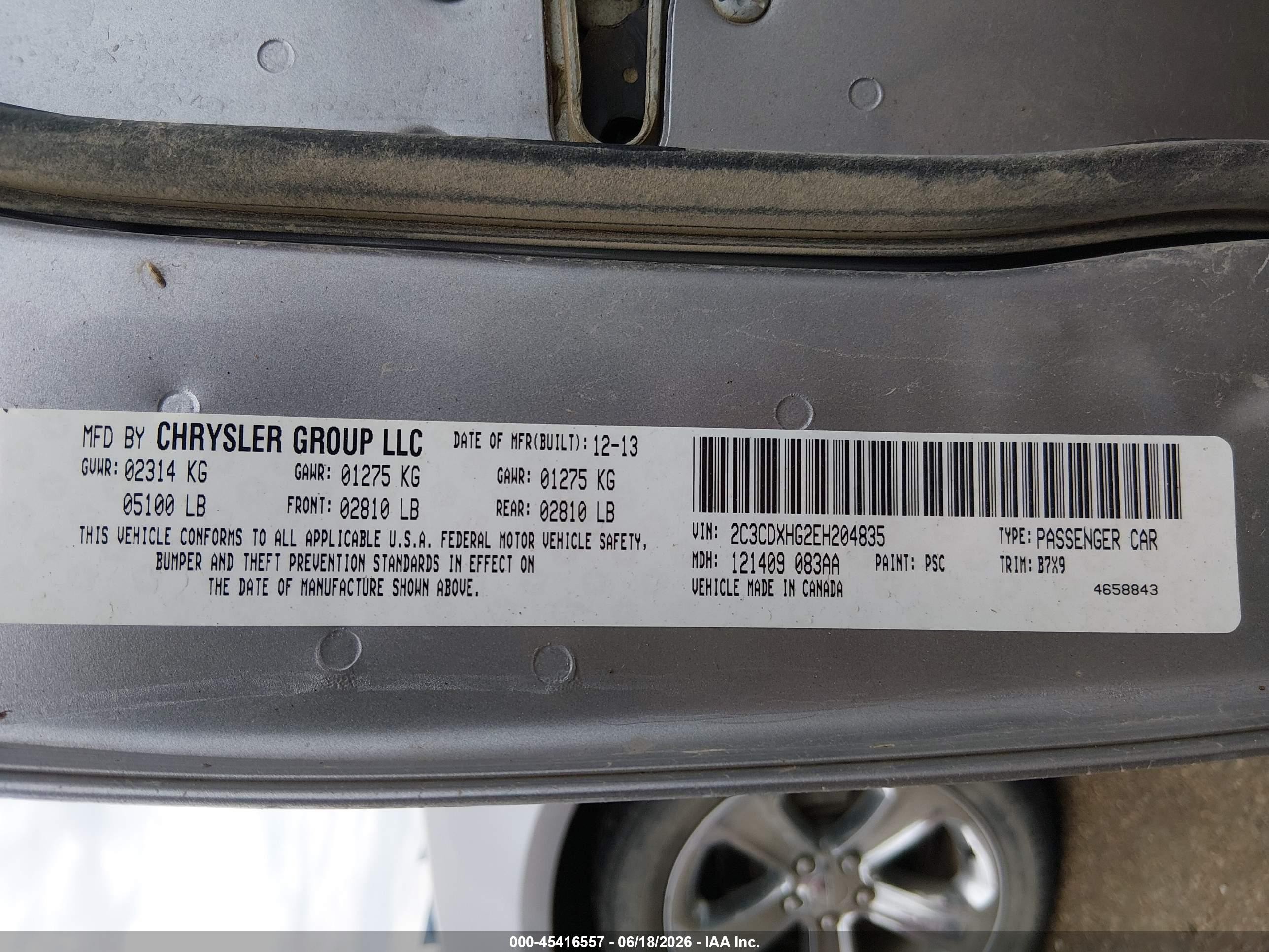 2014 Dodge Charger Sxt Gray vin: 2C3CDXHG2EH204835
