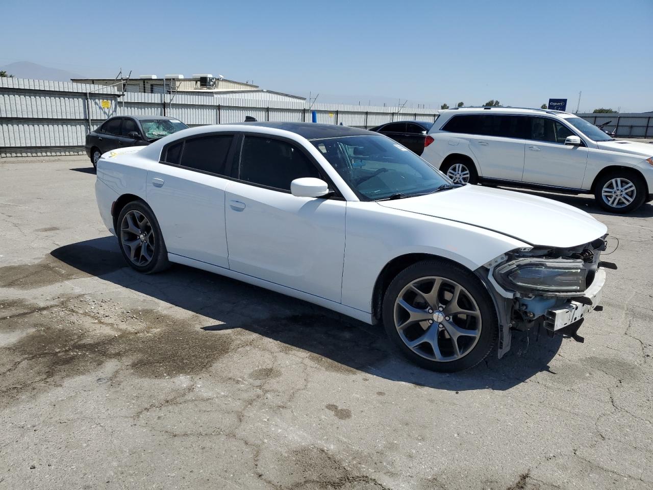 2015 Dodge Charger Sxt White vin: 2C3CDXHG2FH800996