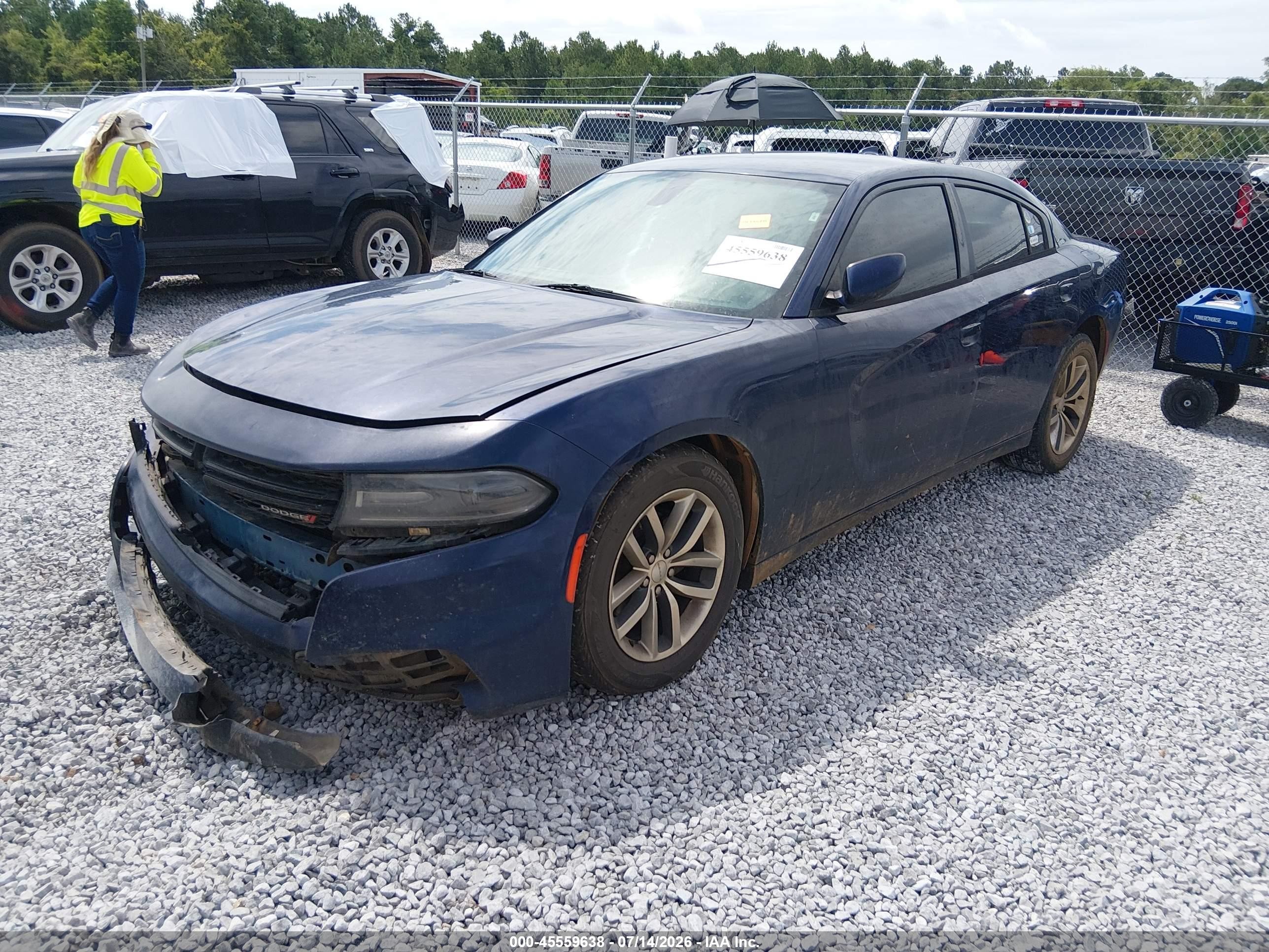 2015 Dodge Charger Sxt Blue vin: 2C3CDXHG2FH827325