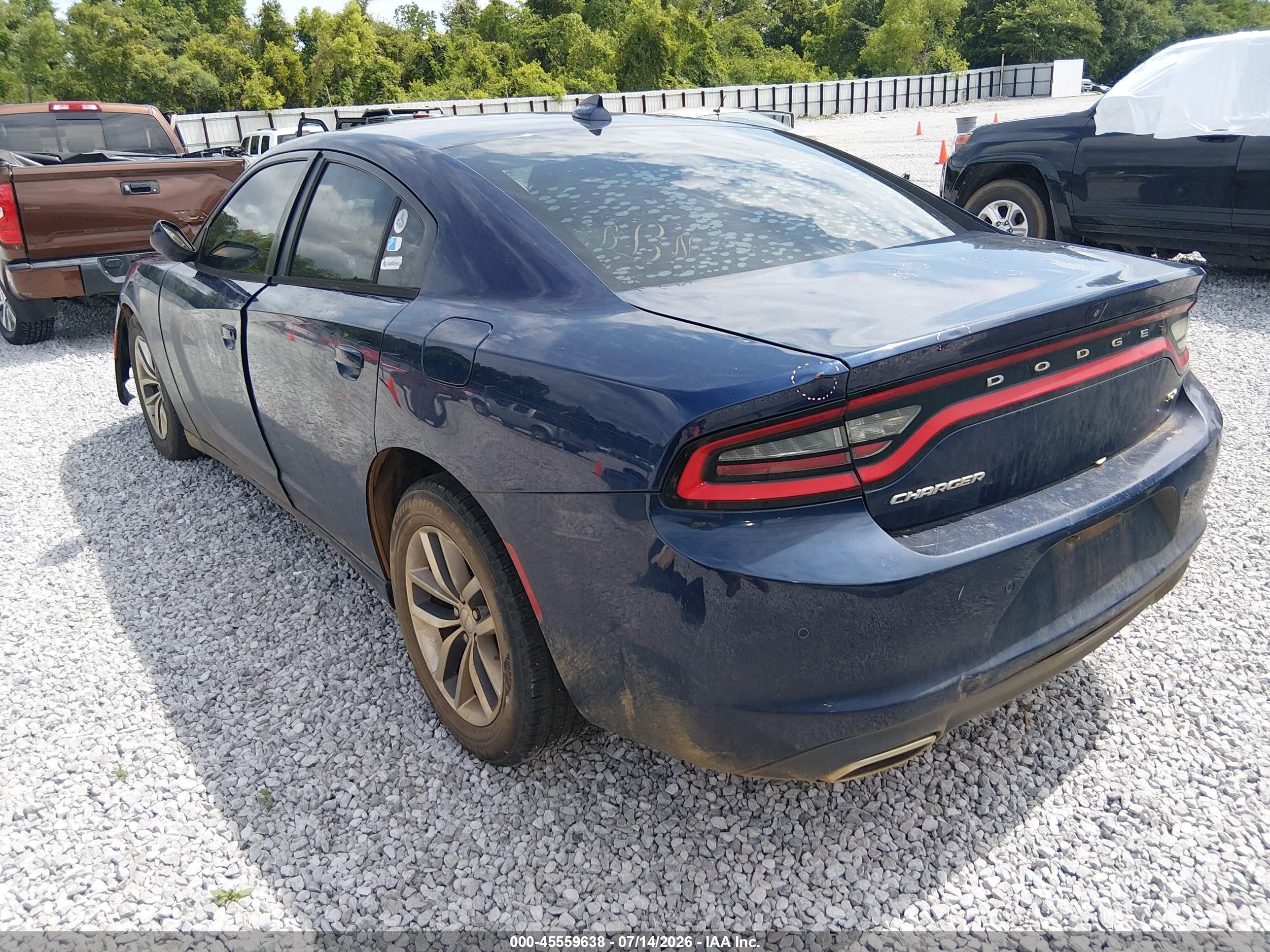 2015 Dodge Charger Sxt Blue vin: 2C3CDXHG2FH827325