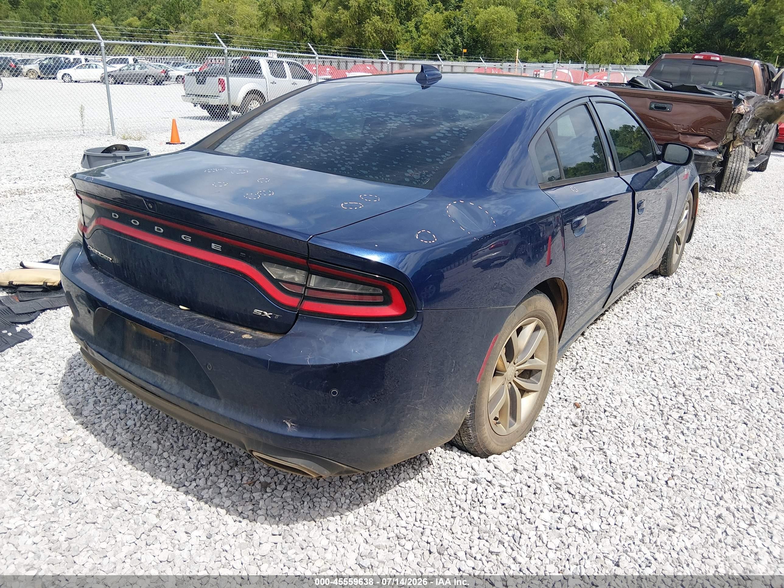 2015 Dodge Charger Sxt Blue vin: 2C3CDXHG2FH827325