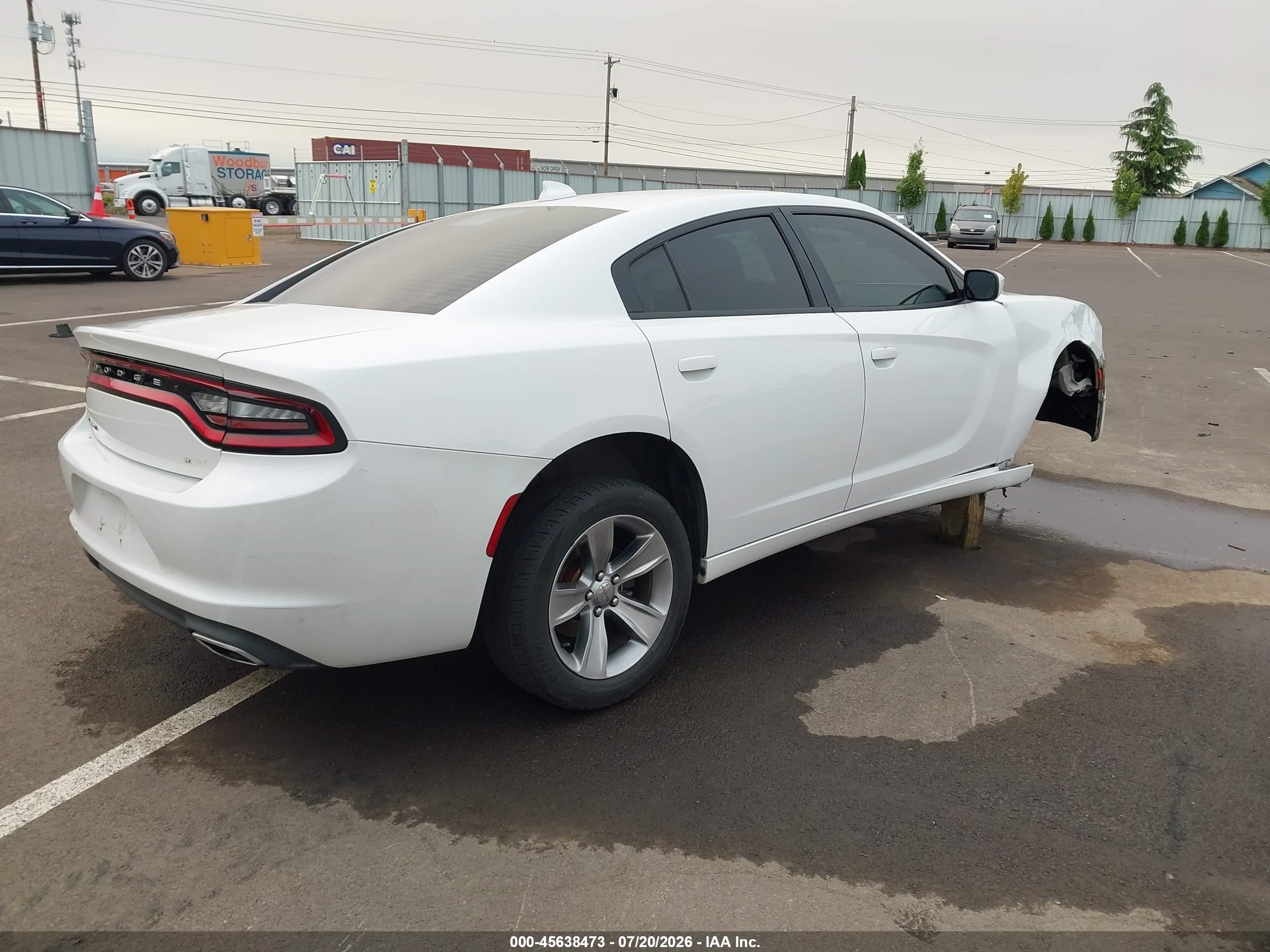 2015 Dodge Charger Sxt White vin: 2C3CDXHG2FH843766