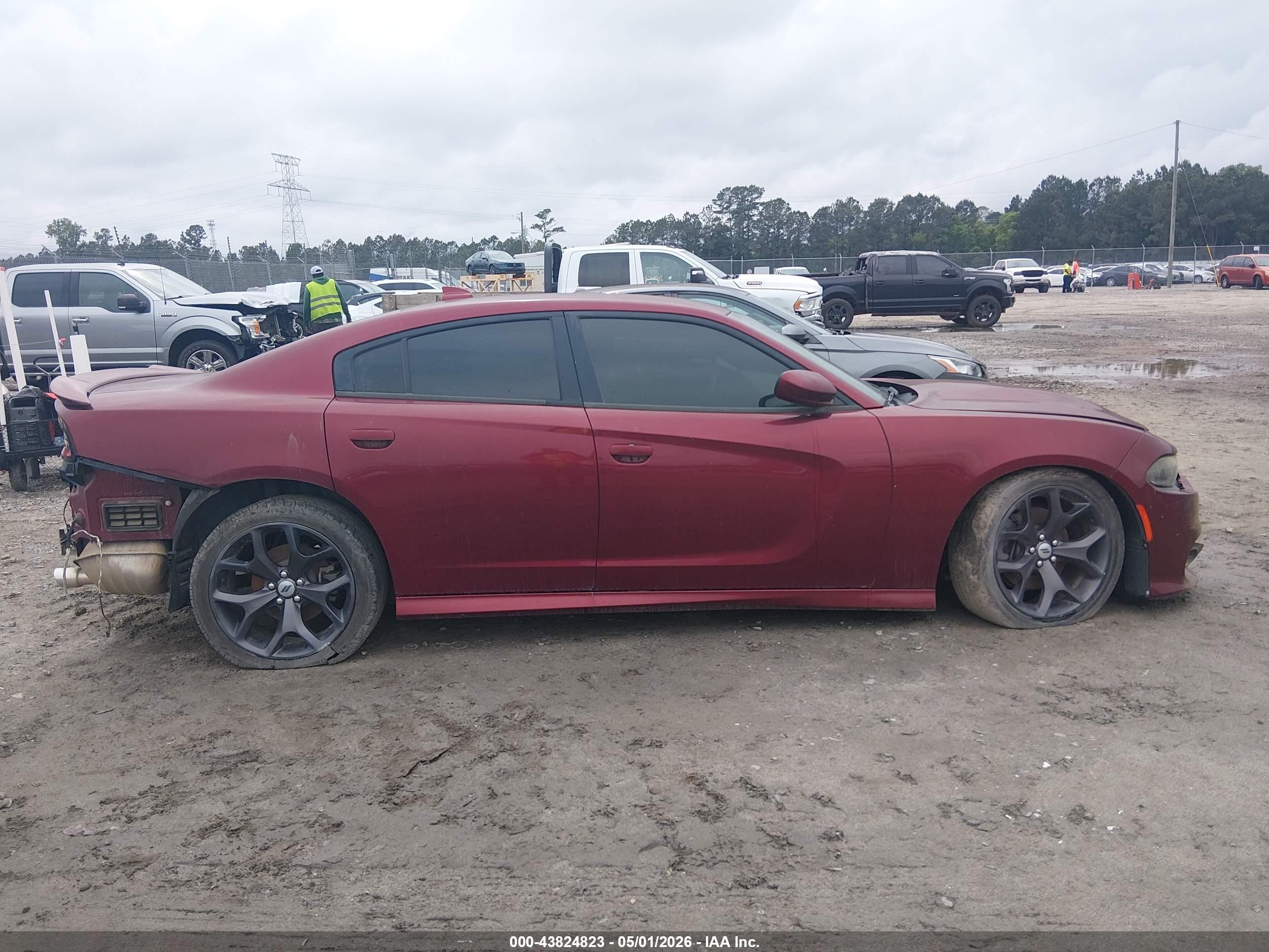 2019 Dodge Charger Gt Rwd Бордовый vin: 2C3CDXHG2KH608875