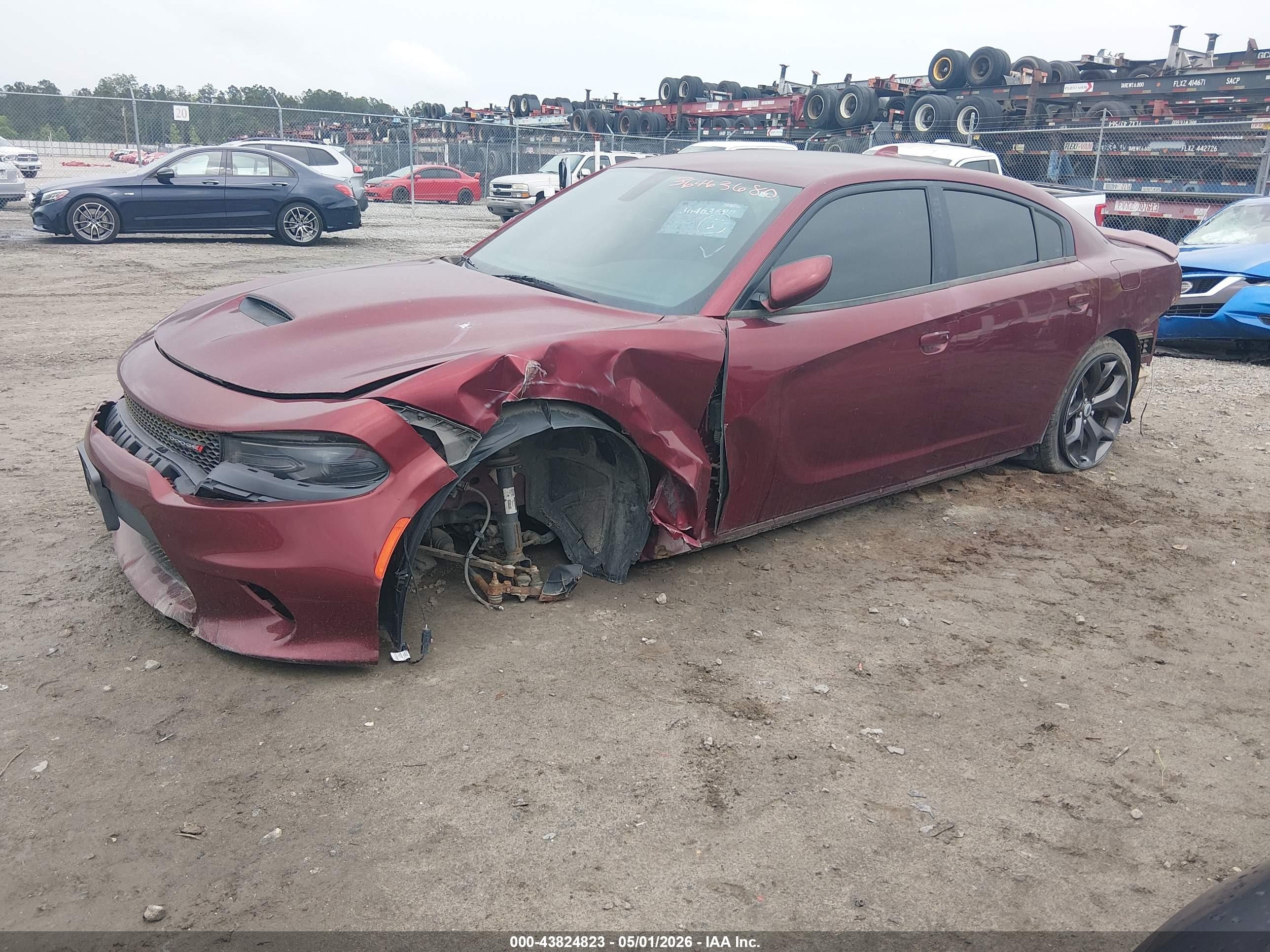 2019 Dodge Charger Gt Rwd Бордовый vin: 2C3CDXHG2KH608875