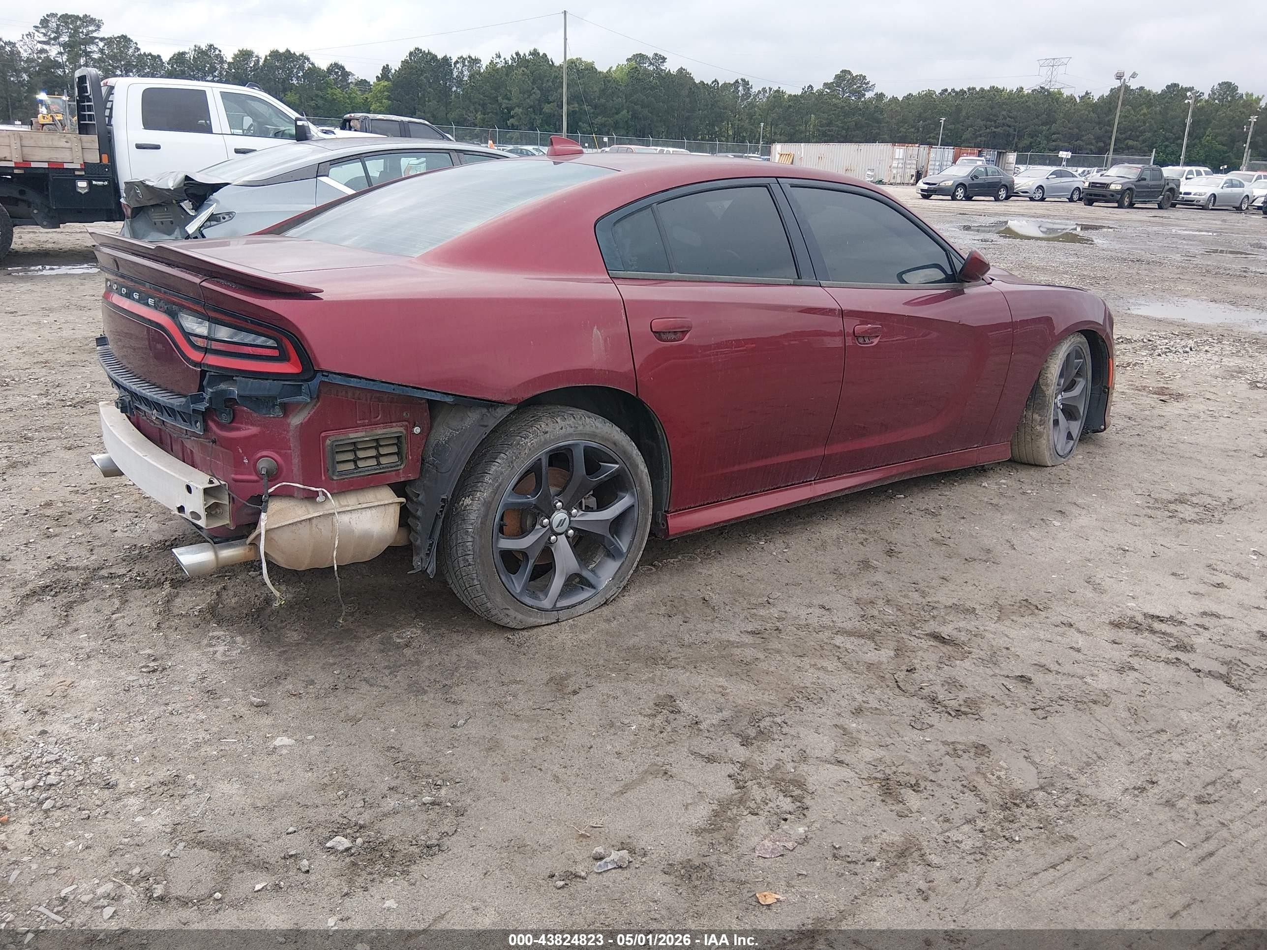 2019 Dodge Charger Gt Rwd Бордовый vin: 2C3CDXHG2KH608875