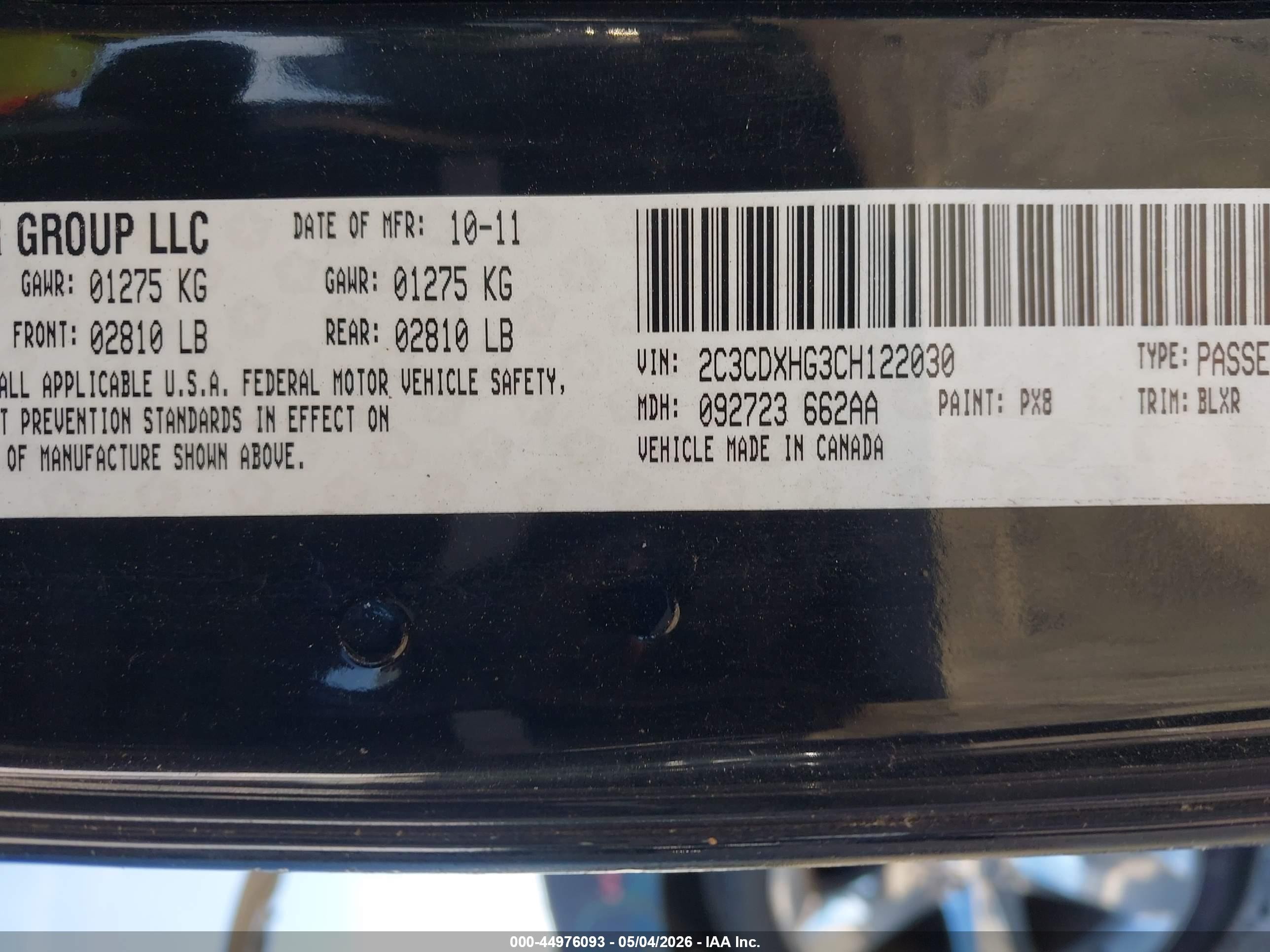 2012 Dodge Charger Sxt Black vin: 2C3CDXHG3CH122030