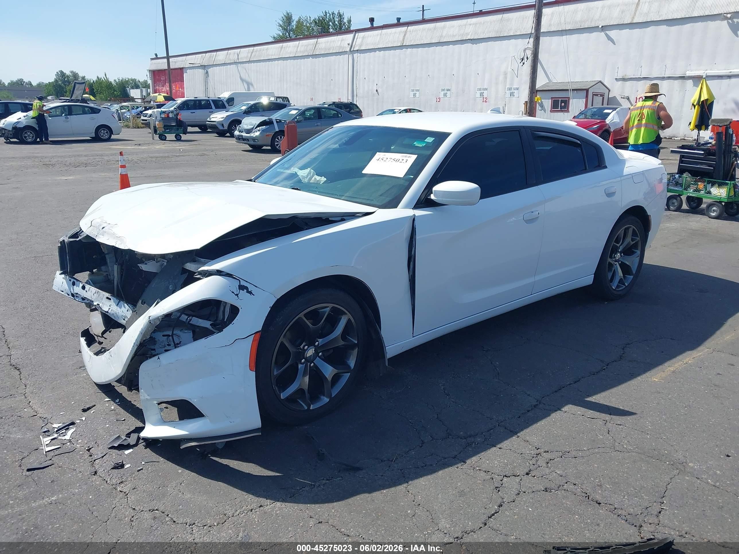 2015 Dodge Charger Sxt White vin: 2C3CDXHG3FH871415