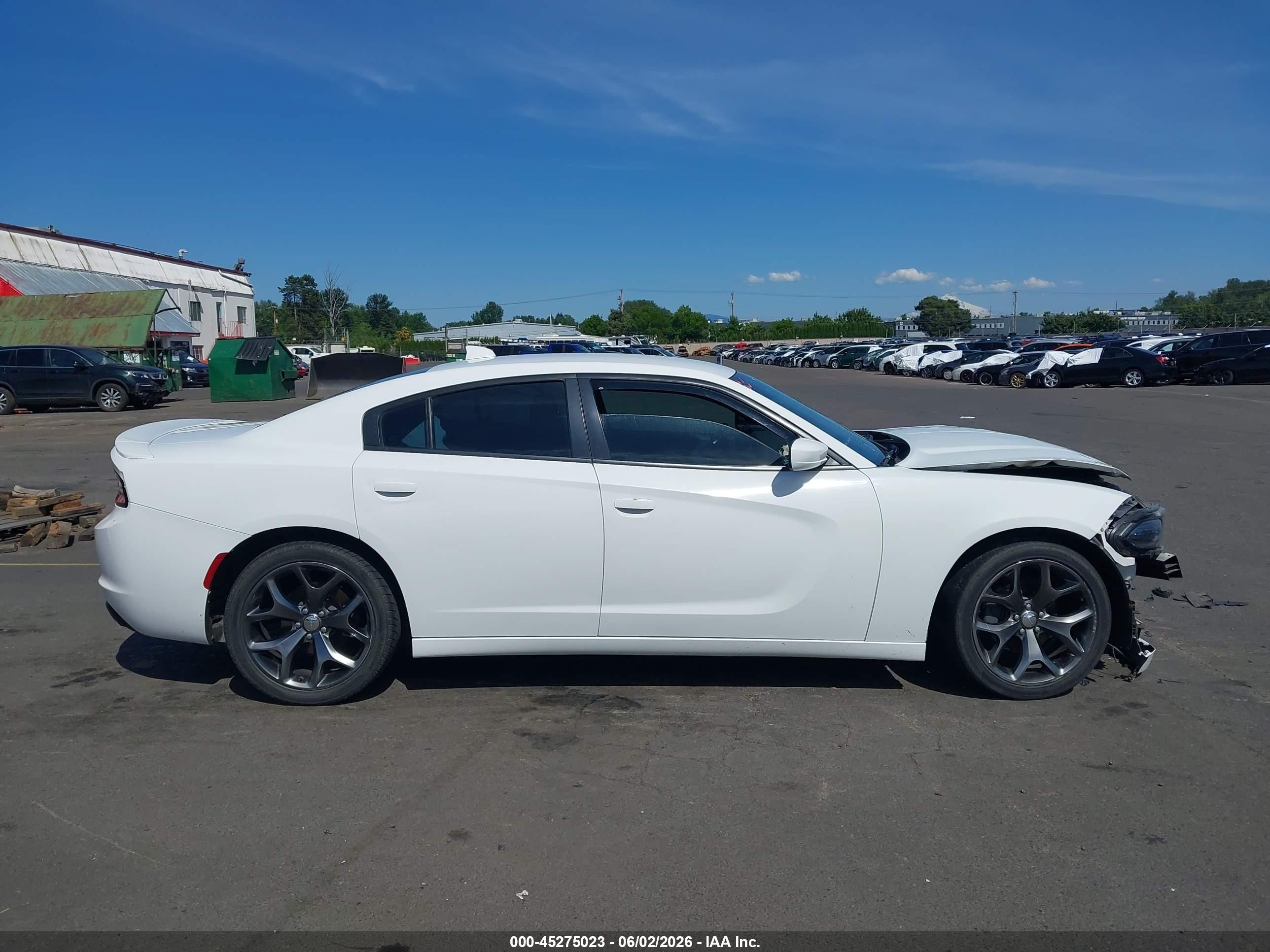 2015 Dodge Charger Sxt White vin: 2C3CDXHG3FH871415