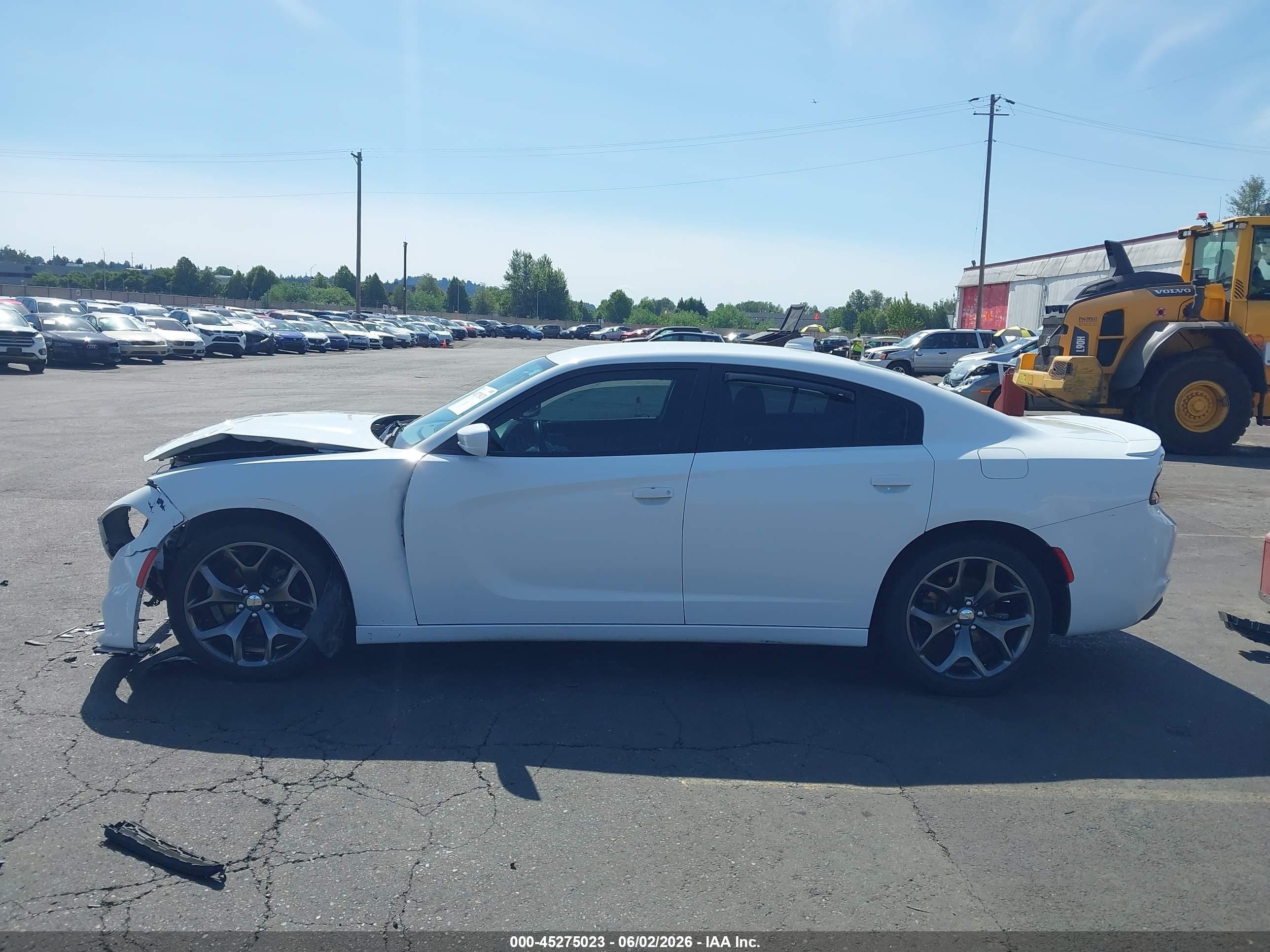 2015 Dodge Charger Sxt White vin: 2C3CDXHG3FH871415