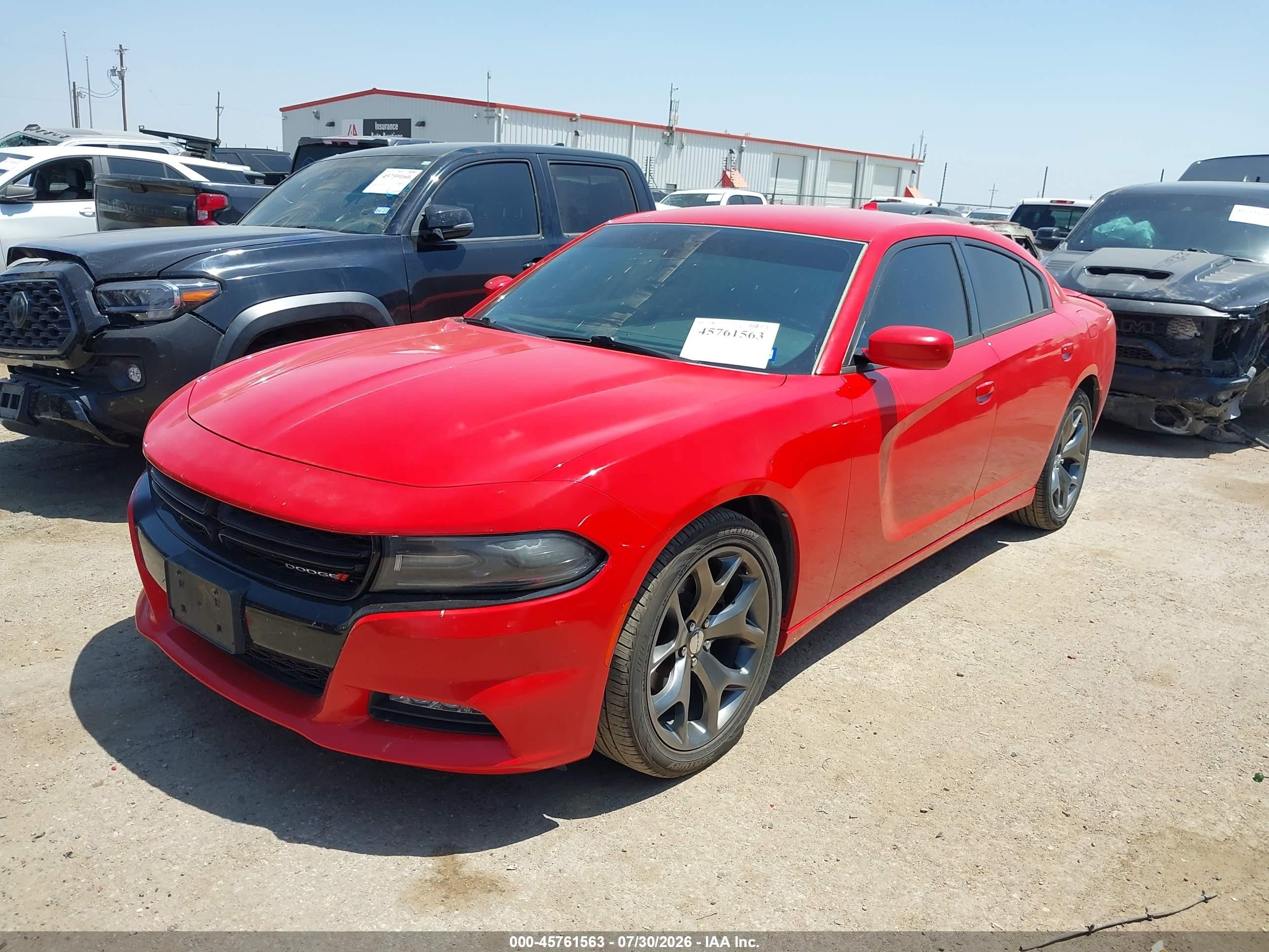 2015 Dodge Charger Sxt Red vin: 2C3CDXHG3FH874895