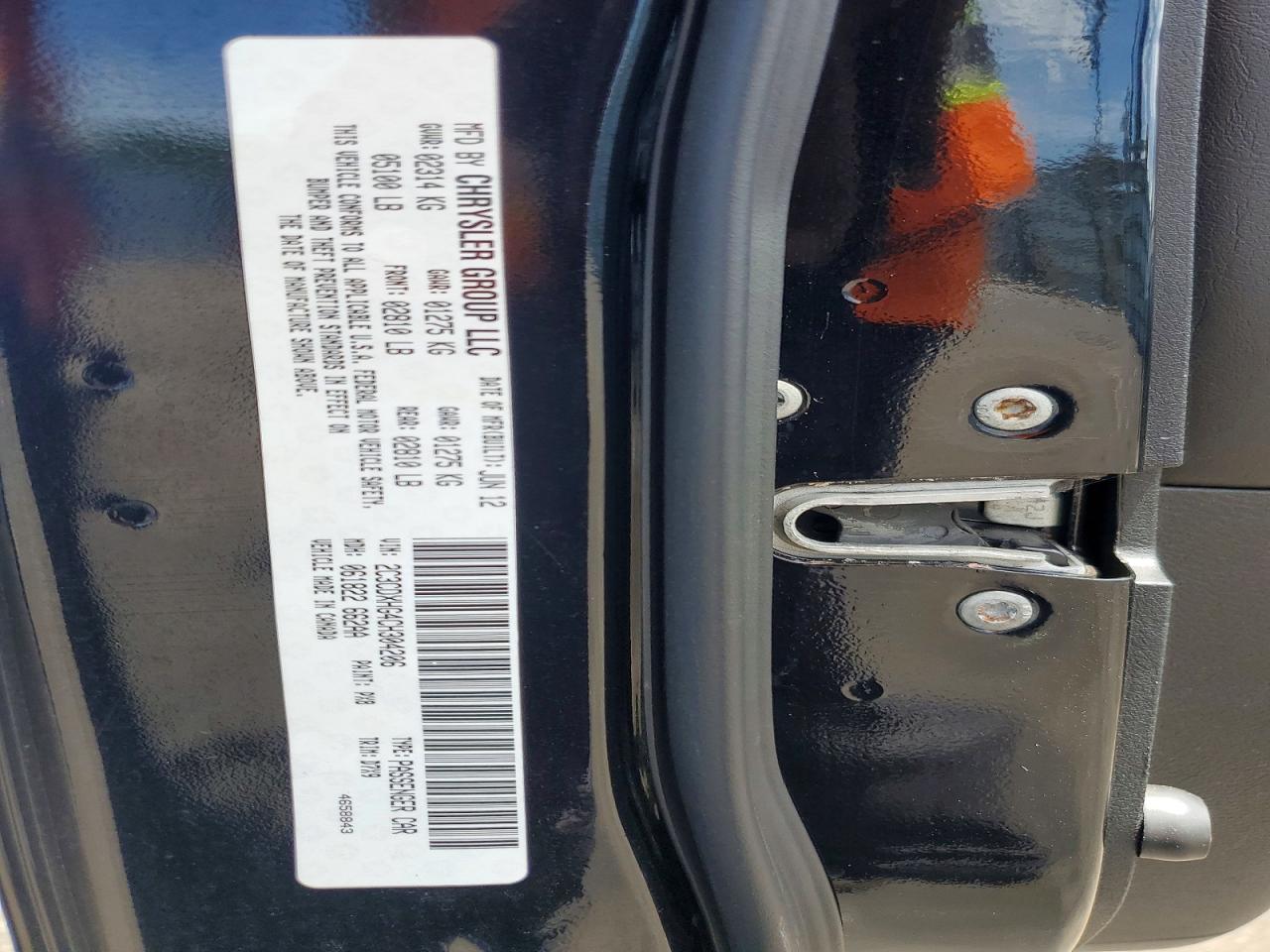 2012 Dodge Charger Sxt Black vin: 2C3CDXHG4CH304206