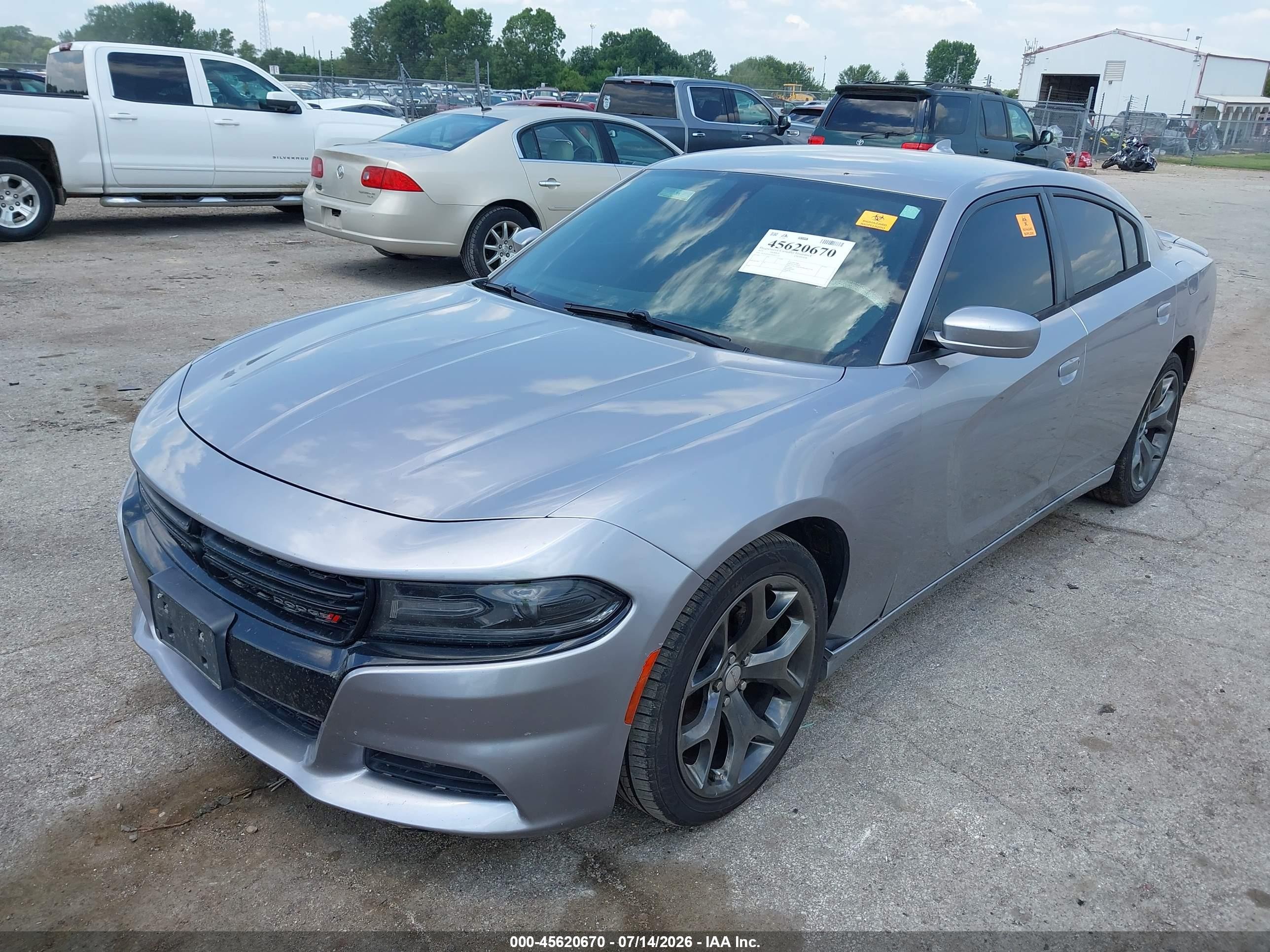 2015 Dodge Charger Sxt Silver vin: 2C3CDXHG4FH871522