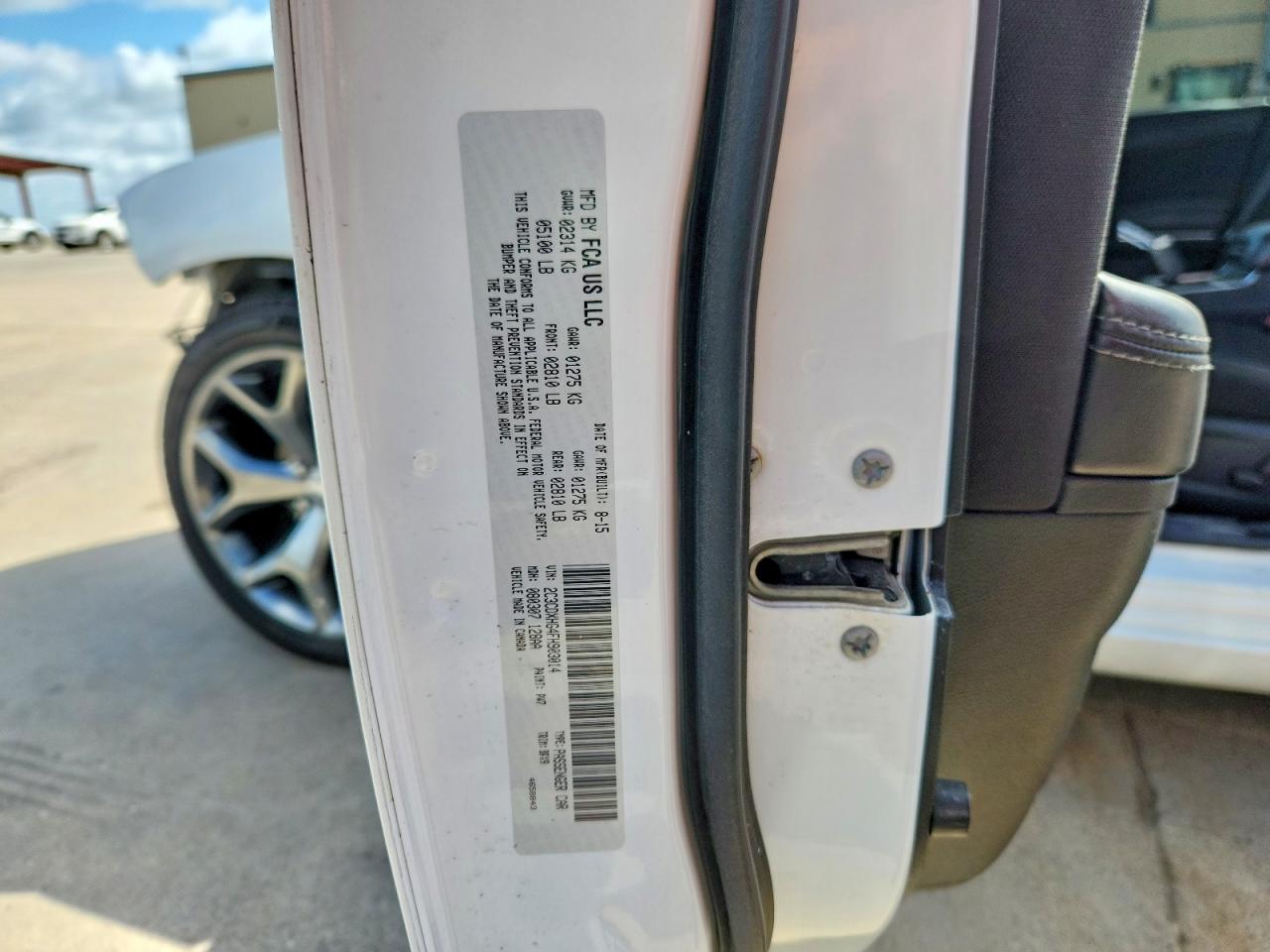 2015 Dodge Charger White vin: 2C3CDXHG4FH903014
