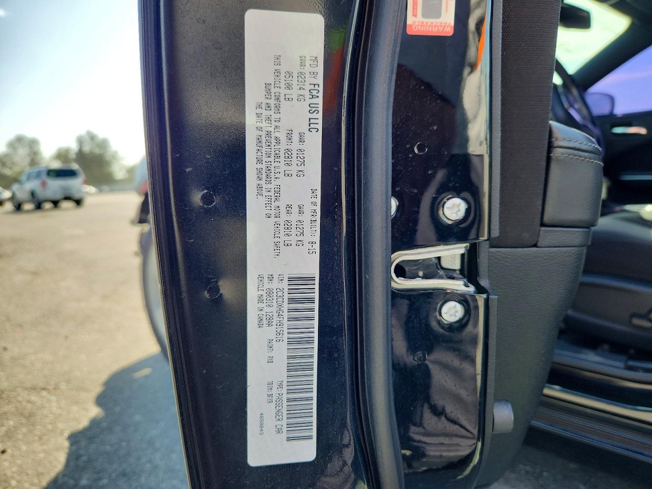 2015 Dodge Charger Sxt Black vin: 2C3CDXHG4FH915616