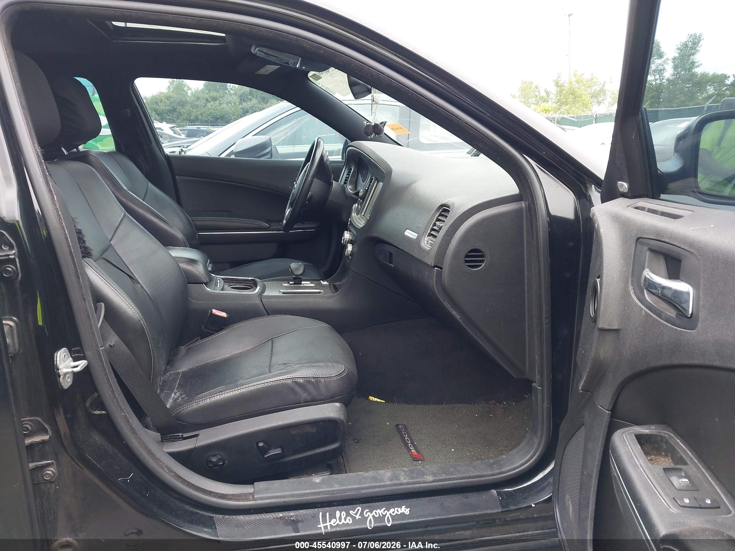 2012 Dodge Charger Sxt Black vin: 2C3CDXHG5CH215941