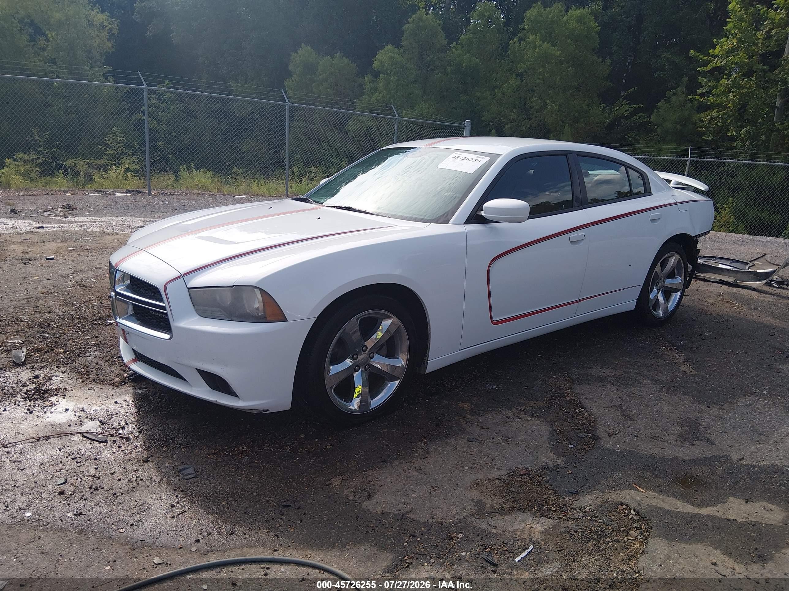 2012 Dodge Charger Sxt White vin: 2C3CDXHG5CH244601