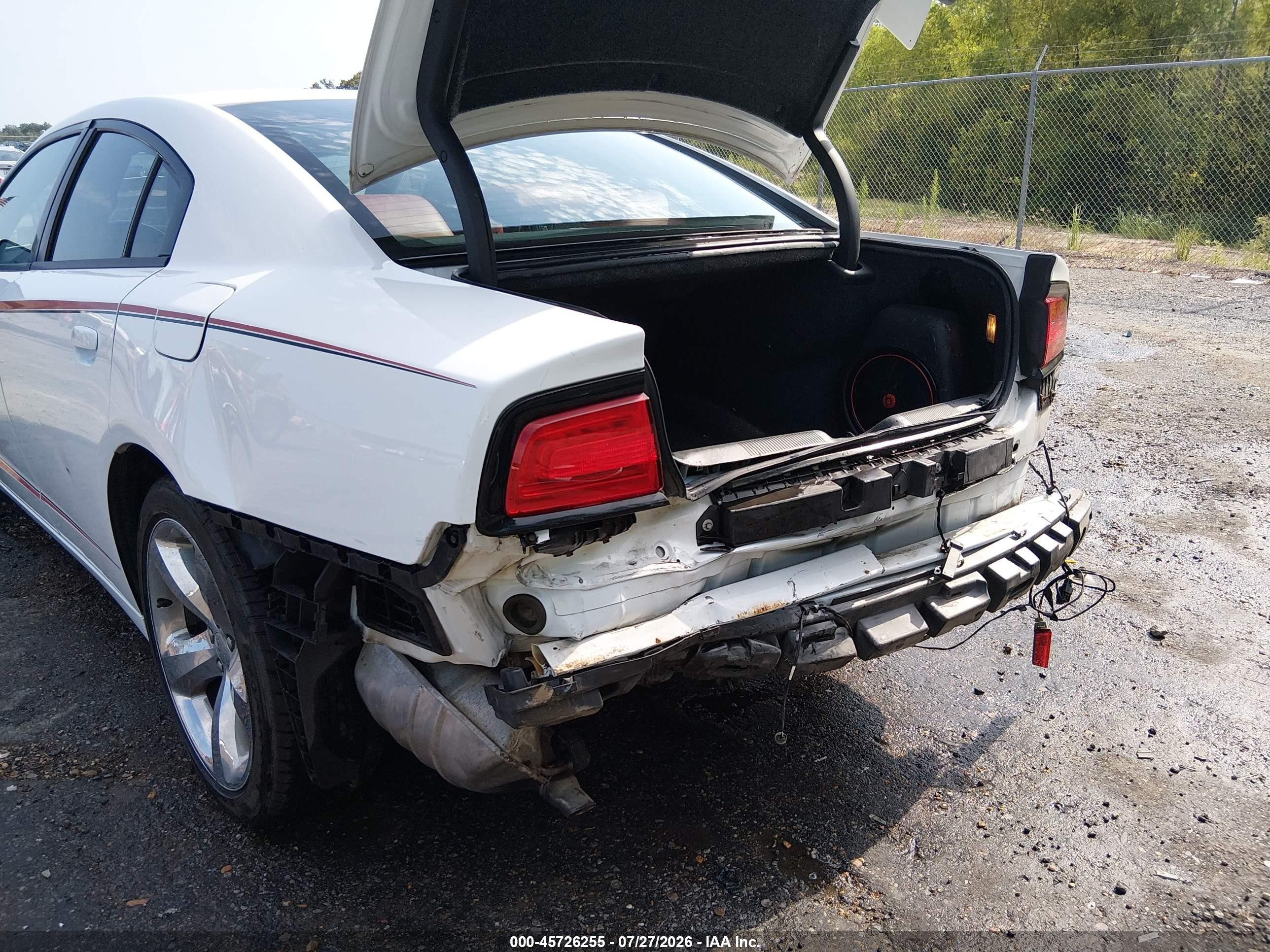 2012 Dodge Charger Sxt White vin: 2C3CDXHG5CH244601