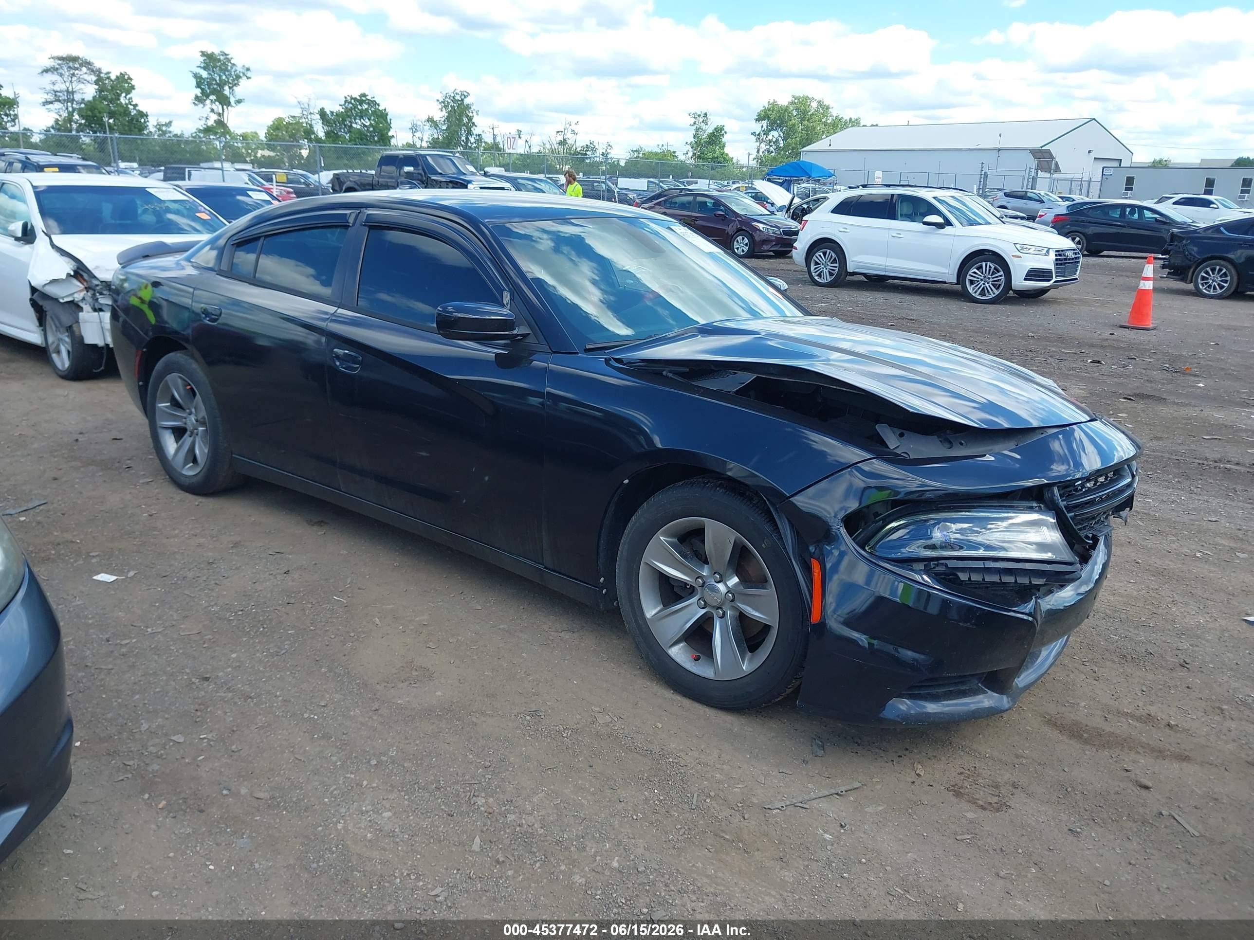 2015 Dodge Charger Sxt Black vin: 2C3CDXHG5FH856527