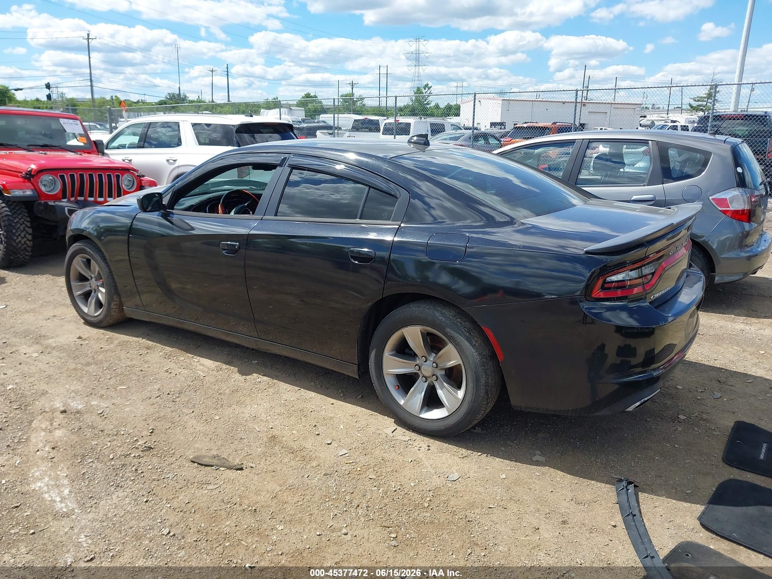 2015 Dodge Charger Sxt Black vin: 2C3CDXHG5FH856527