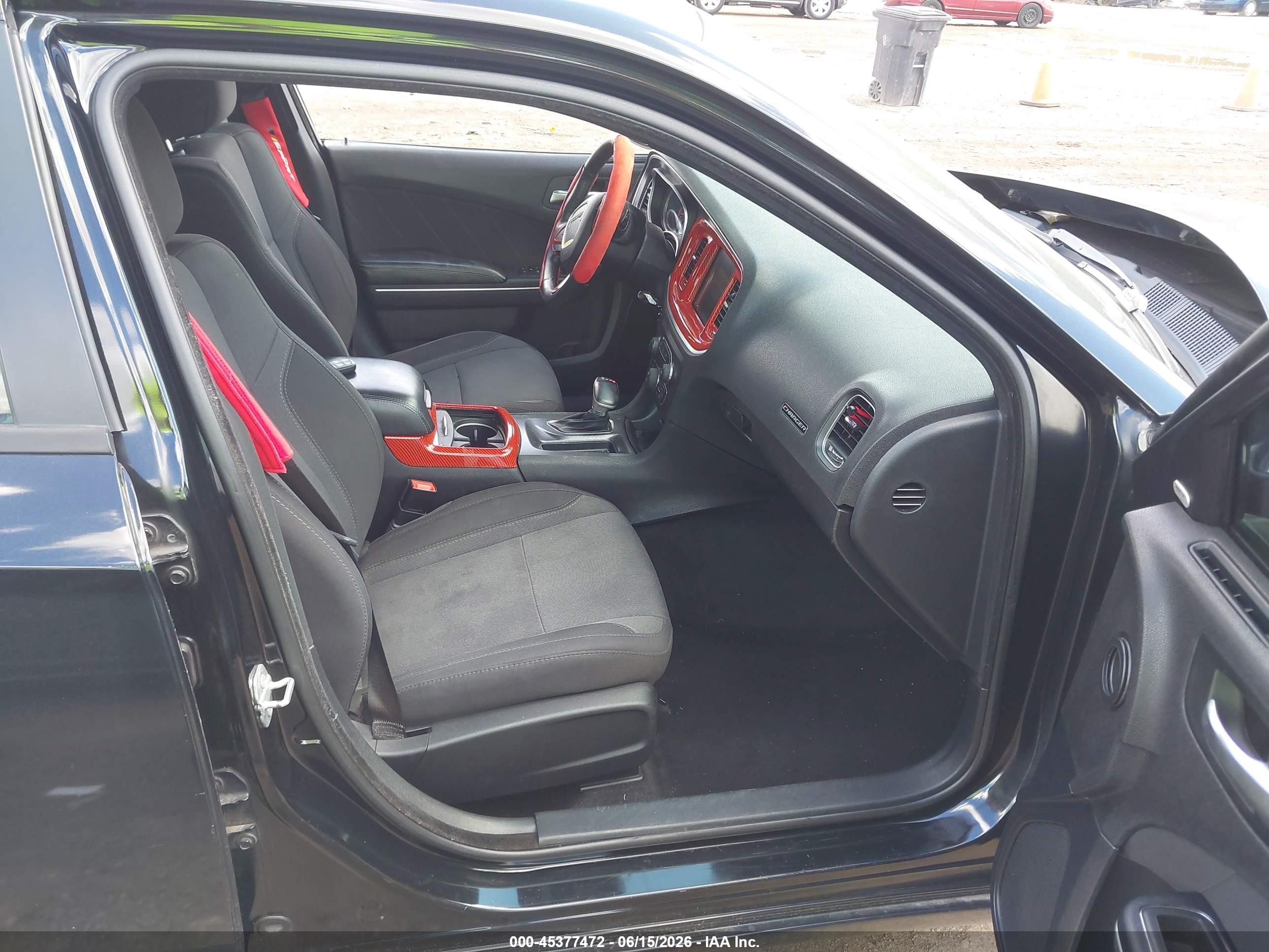 2015 Dodge Charger Sxt Black vin: 2C3CDXHG5FH856527