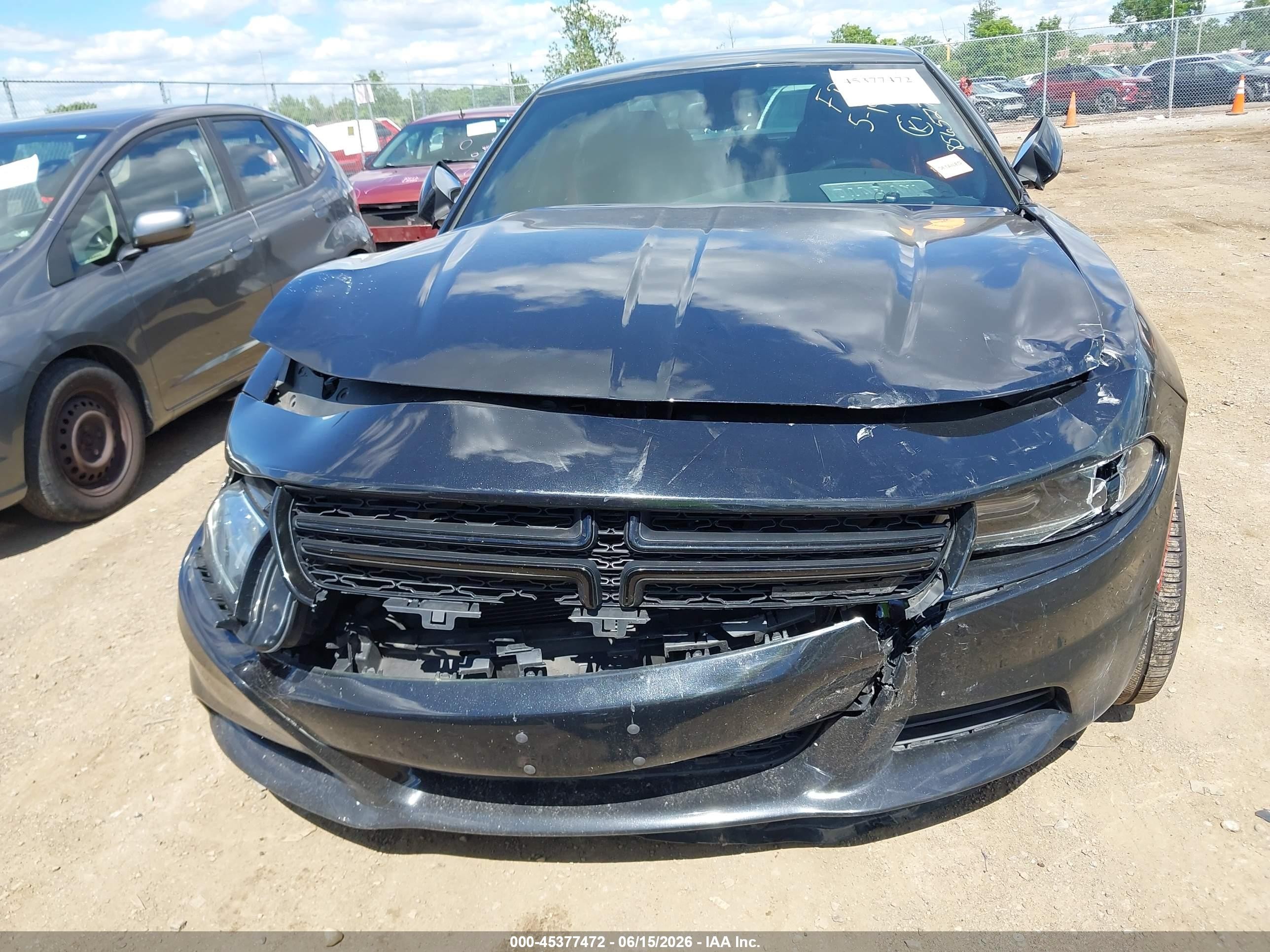 2015 Dodge Charger Sxt Black vin: 2C3CDXHG5FH856527