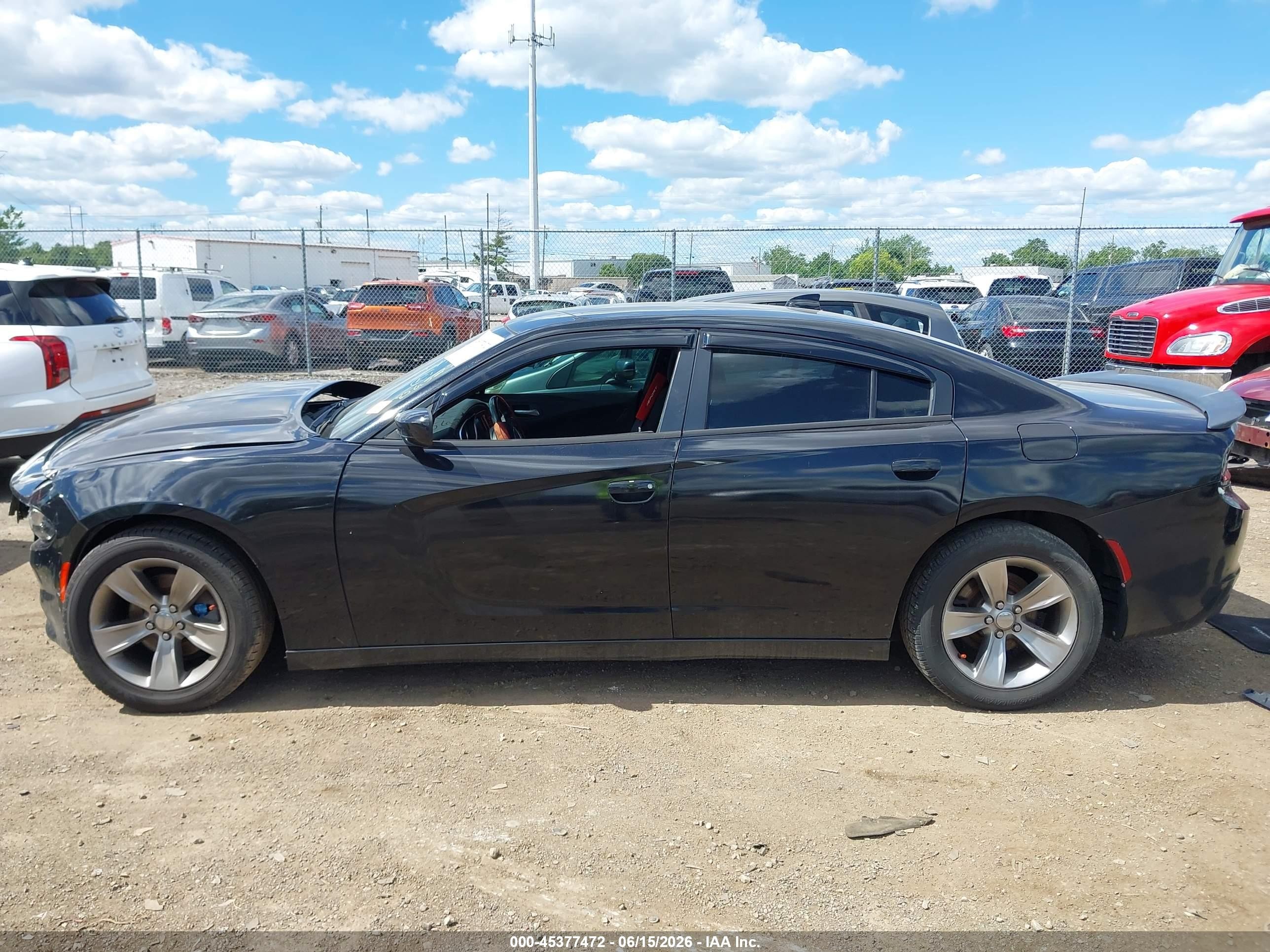 2015 Dodge Charger Sxt Black vin: 2C3CDXHG5FH856527