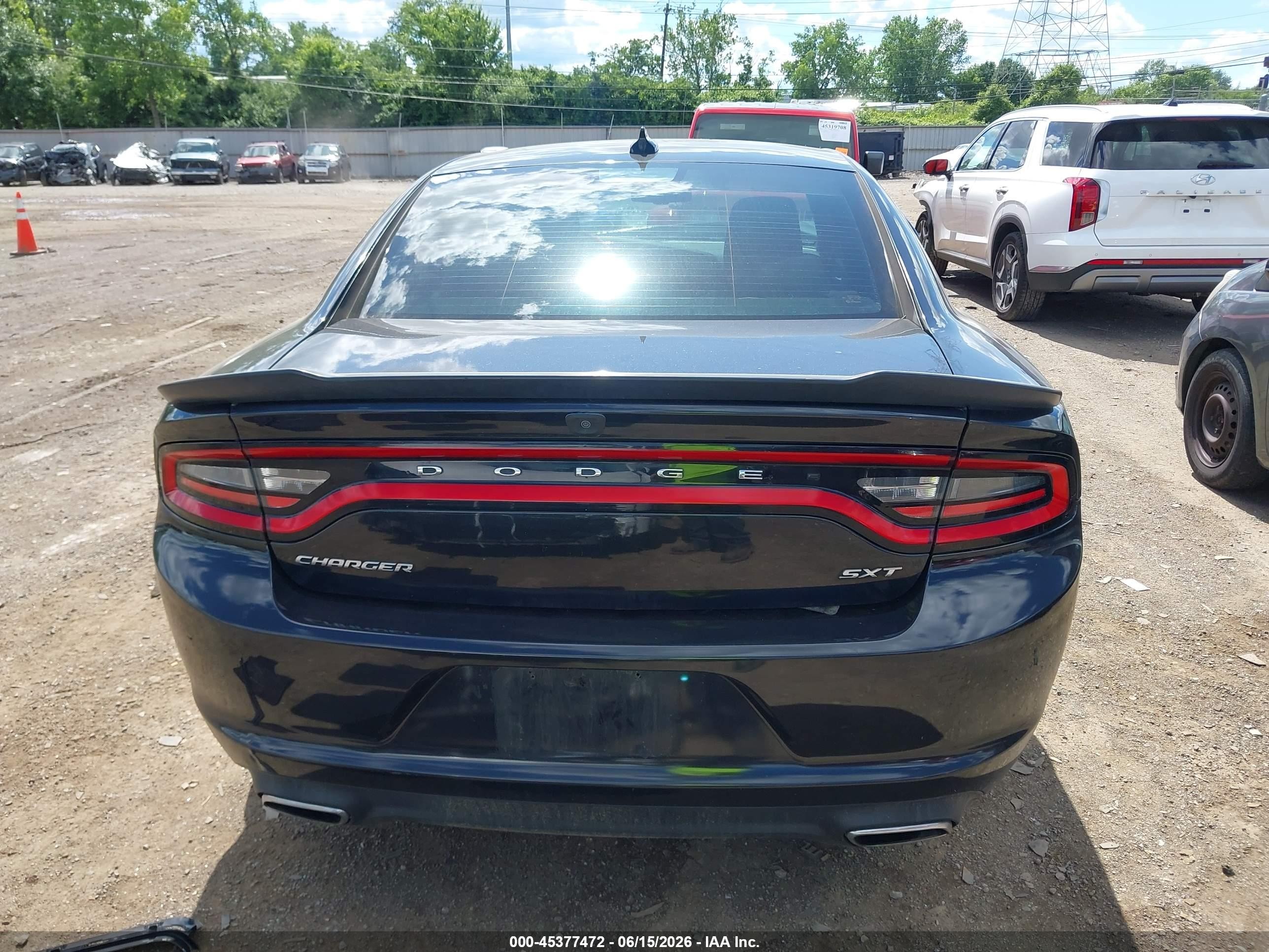 2015 Dodge Charger Sxt Black vin: 2C3CDXHG5FH856527