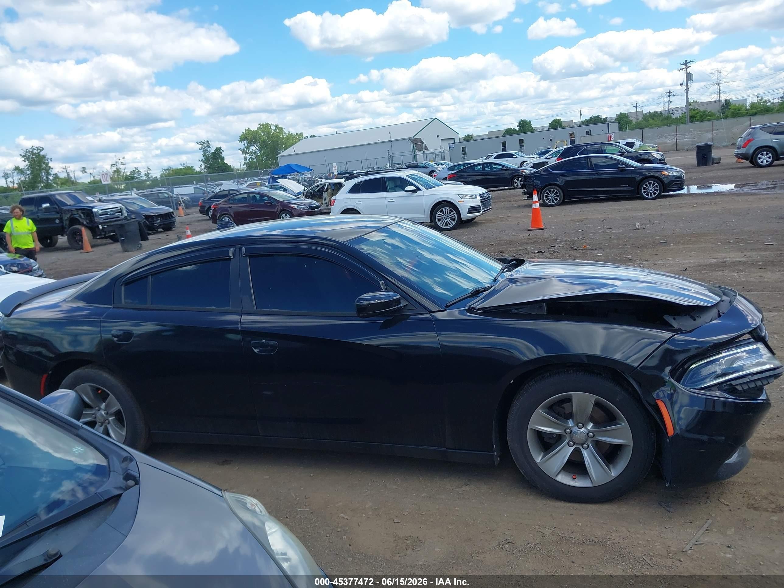 2015 Dodge Charger Sxt Black vin: 2C3CDXHG5FH856527