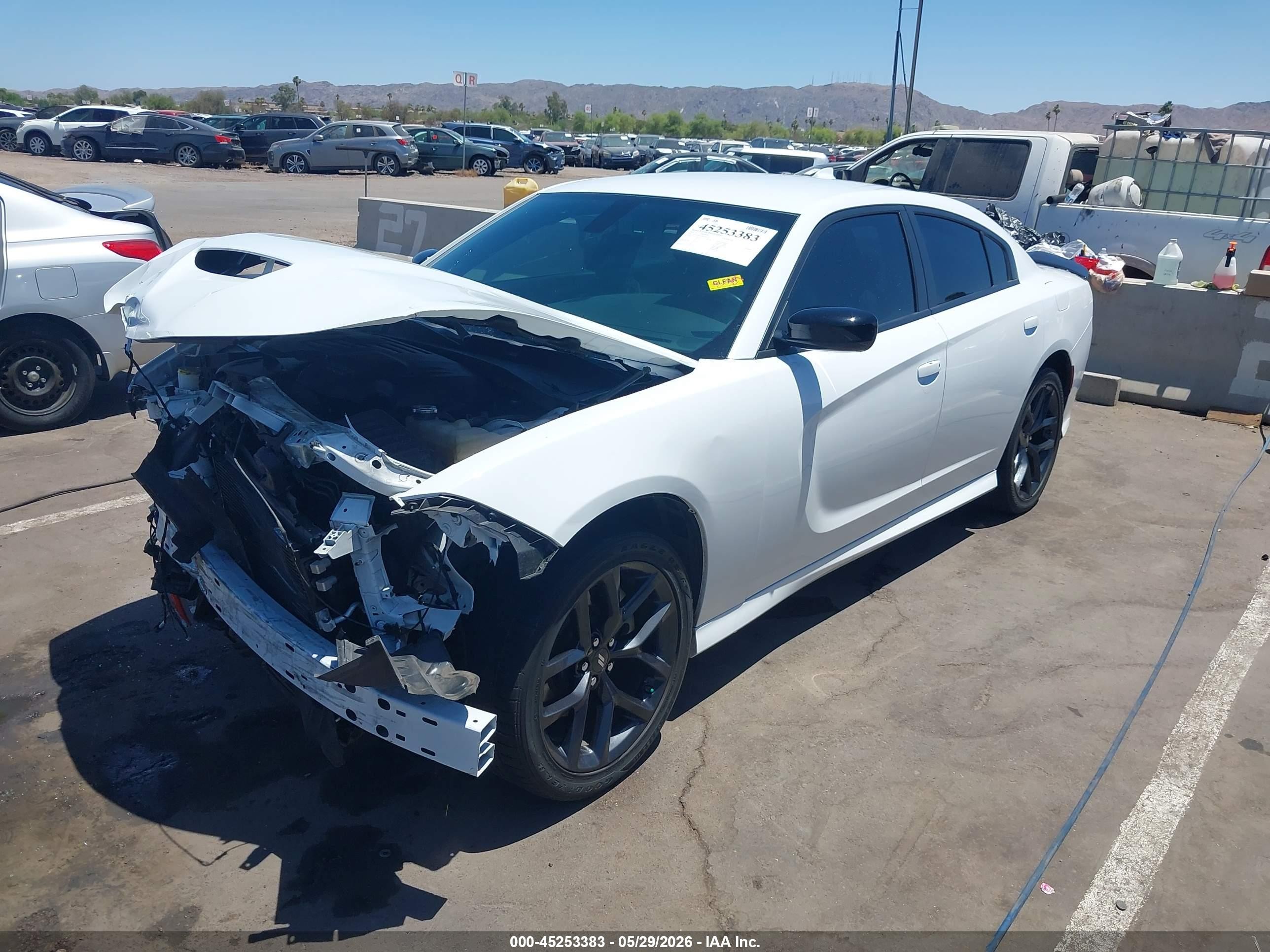 2022 Dodge Charger Gt Rwd White vin: 2C3CDXHG5NH138751