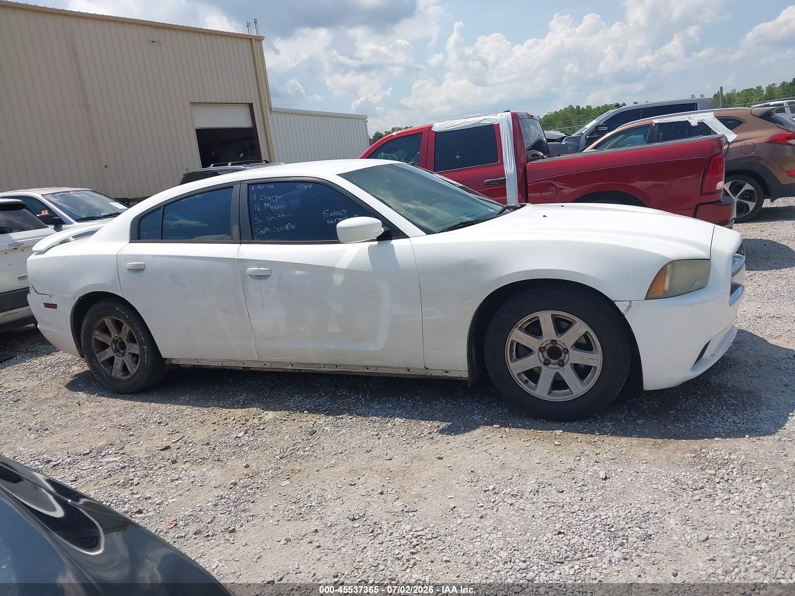 2014 Dodge Charger Sxt White vin: 2C3CDXHG6EH105614