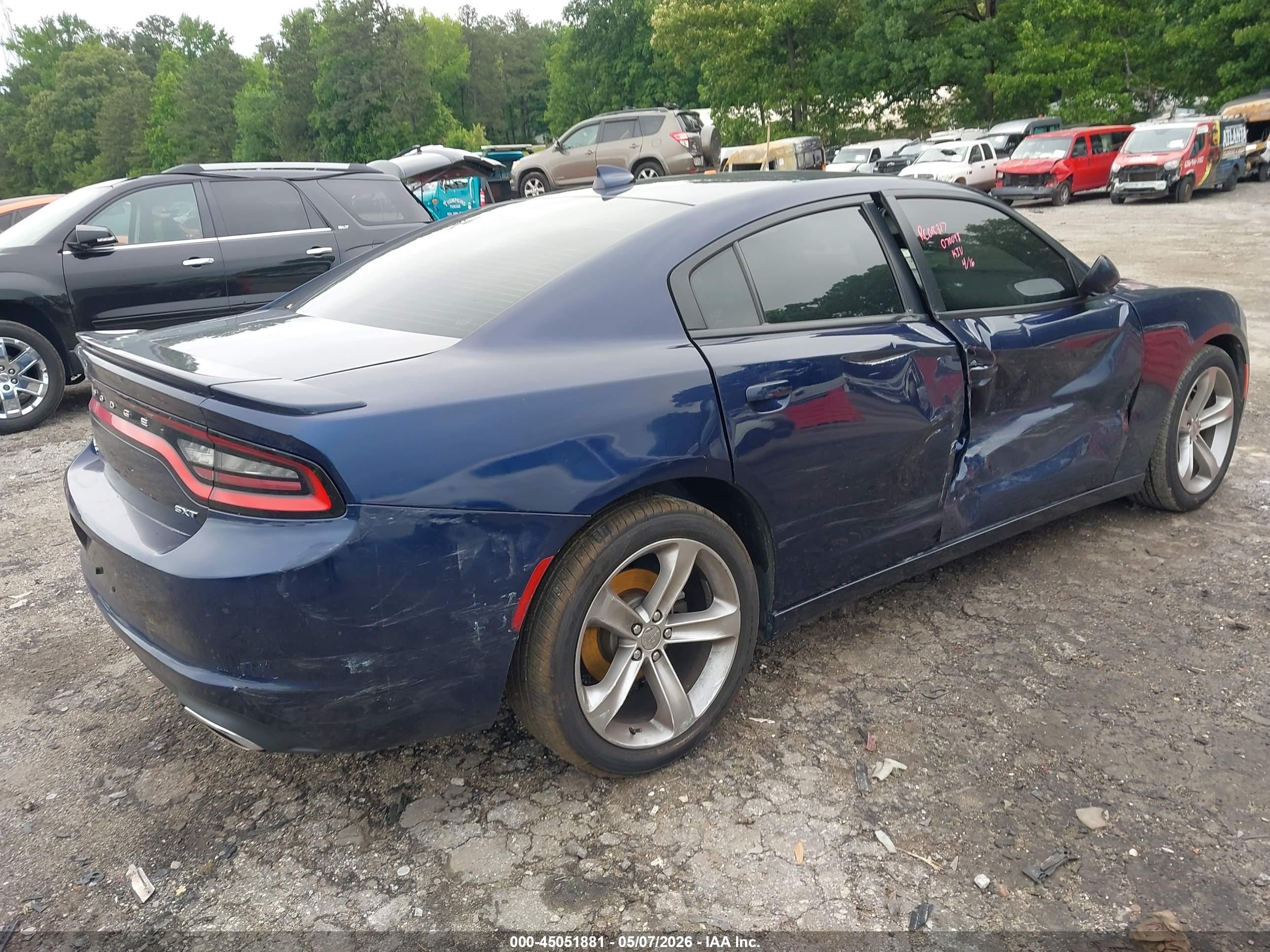 2015 Dodge Charger Sxt Dark Blue vin: 2C3CDXHG6FH726773
