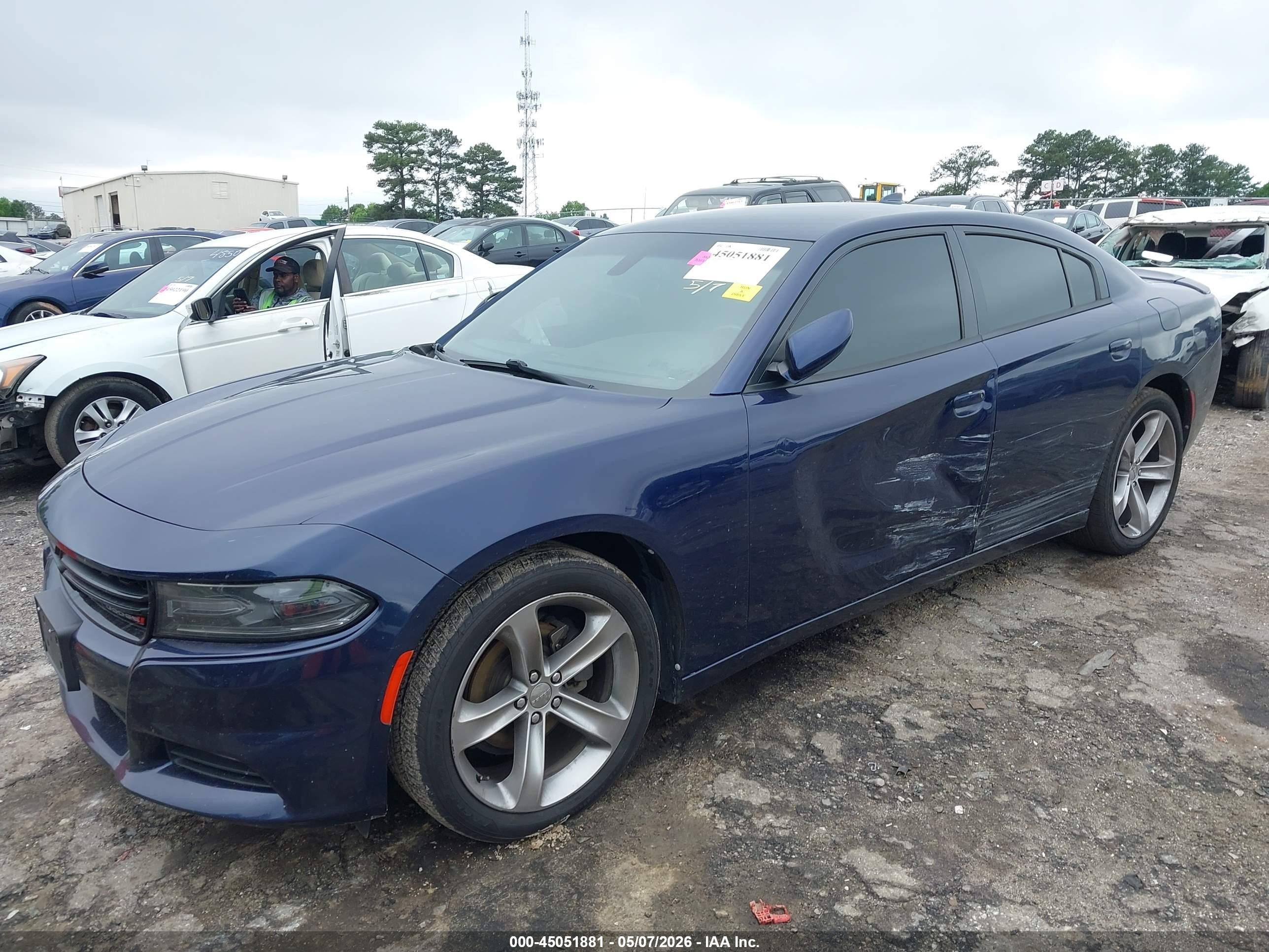 2015 Dodge Charger Sxt Dark Blue vin: 2C3CDXHG6FH726773