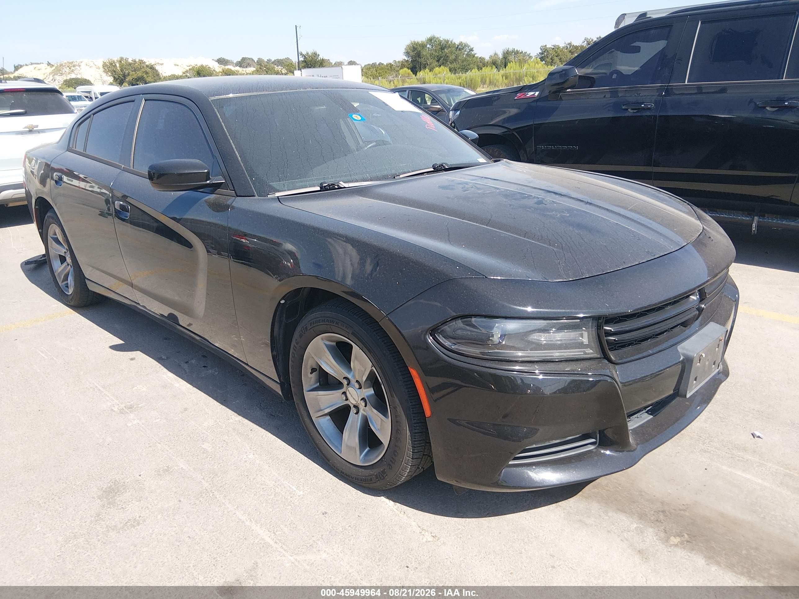 2015 Dodge Charger Sxt Black vin: 2C3CDXHG6FH832012