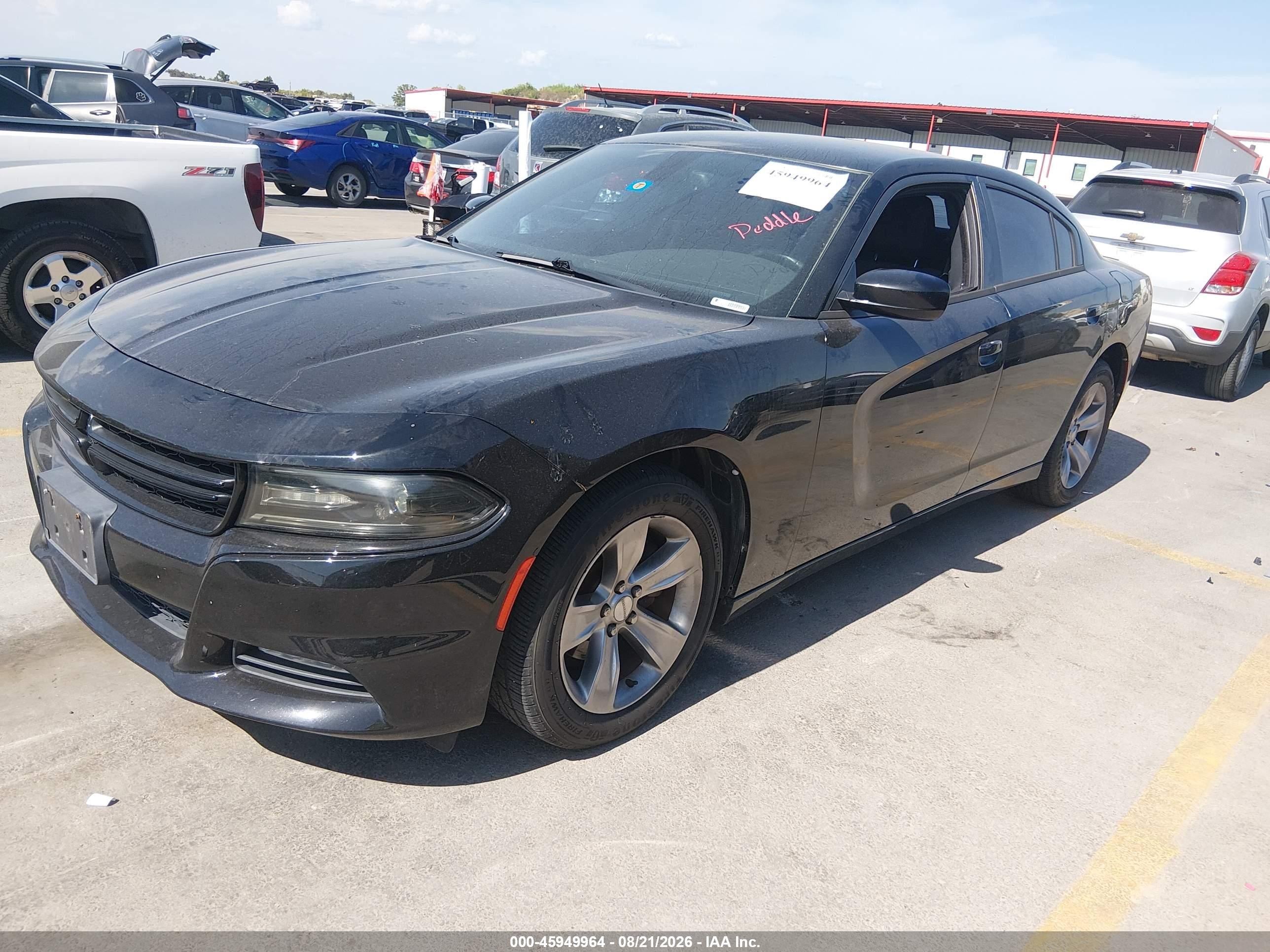 2015 Dodge Charger Sxt Black vin: 2C3CDXHG6FH832012