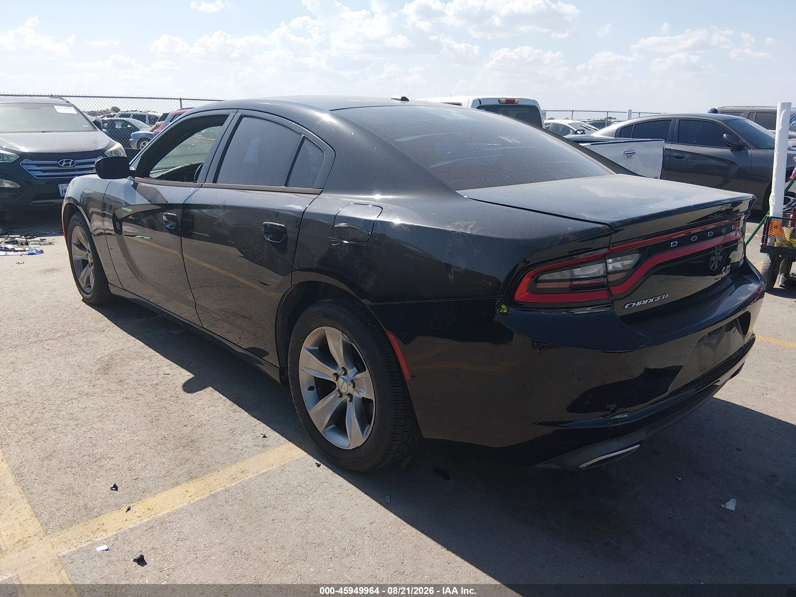 2015 Dodge Charger Sxt Black vin: 2C3CDXHG6FH832012