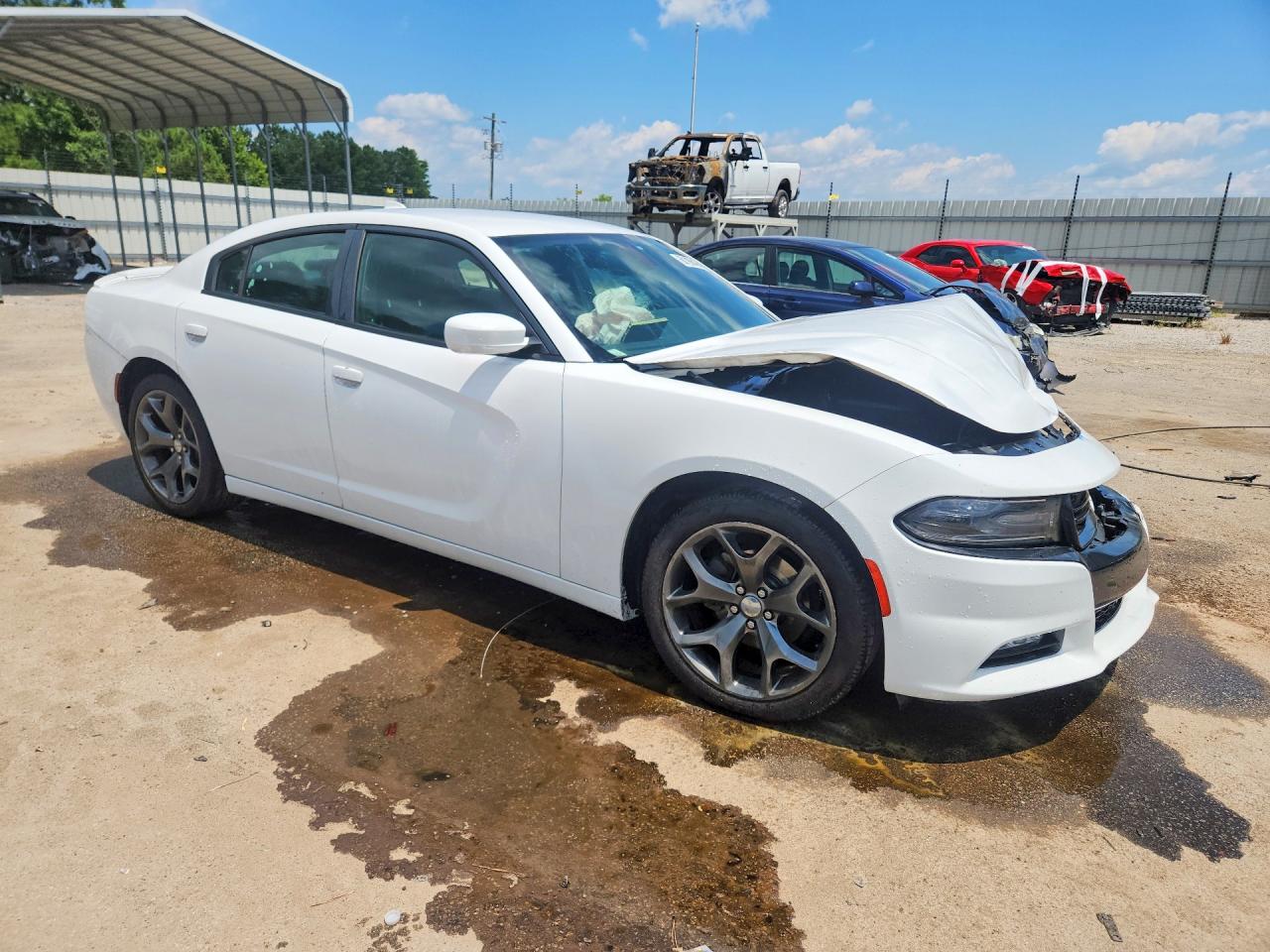 2015 Dodge Charger Sxt White vin: 2C3CDXHG6FH845102