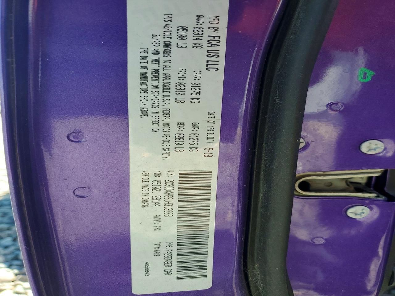 2018 Dodge Charger Sxt Plus Purple vin: 2C3CDXHG6JH313003