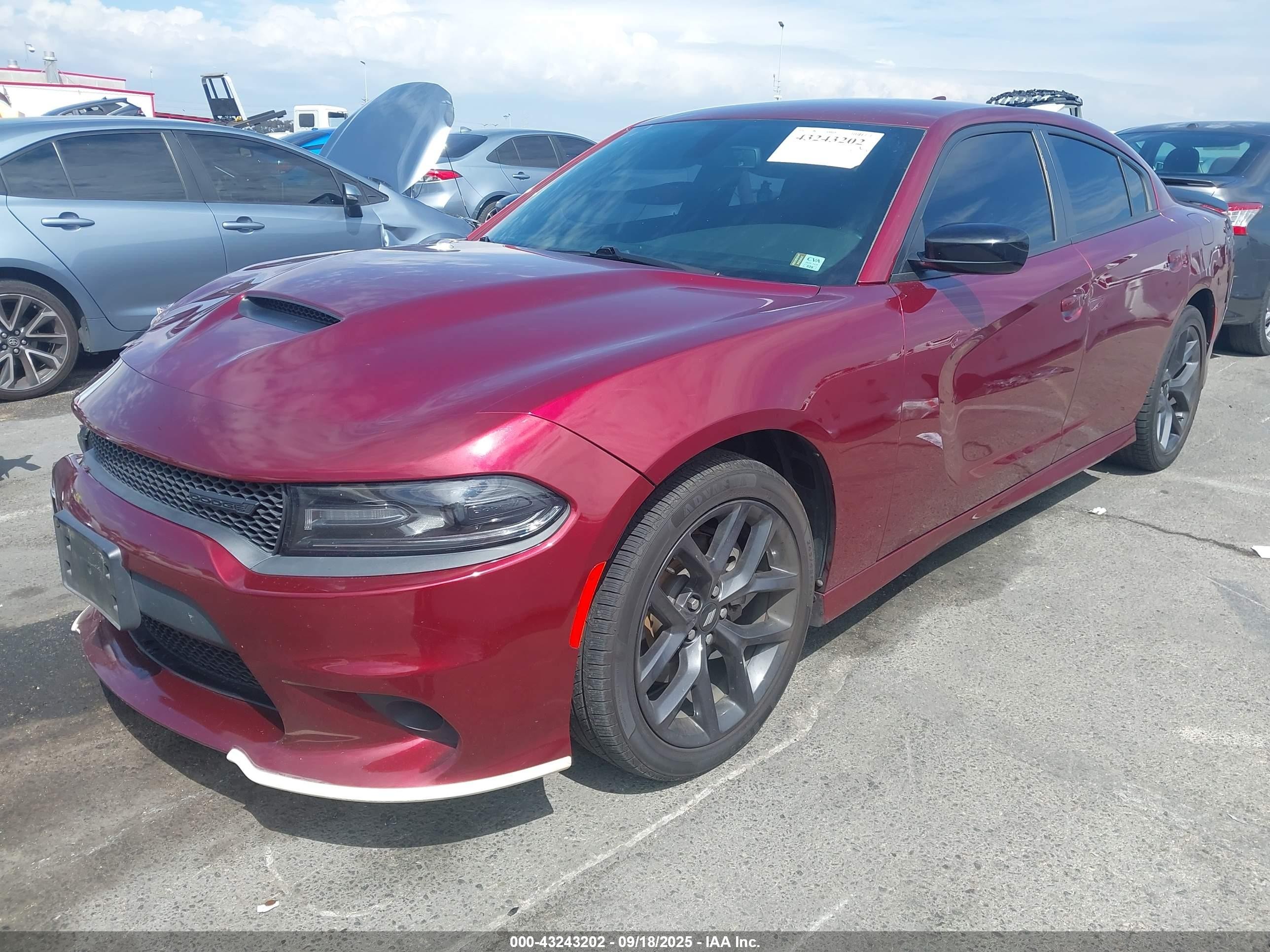 2021 Dodge Charger Gt Rwd Бордовый vin: 2C3CDXHG6MH625813