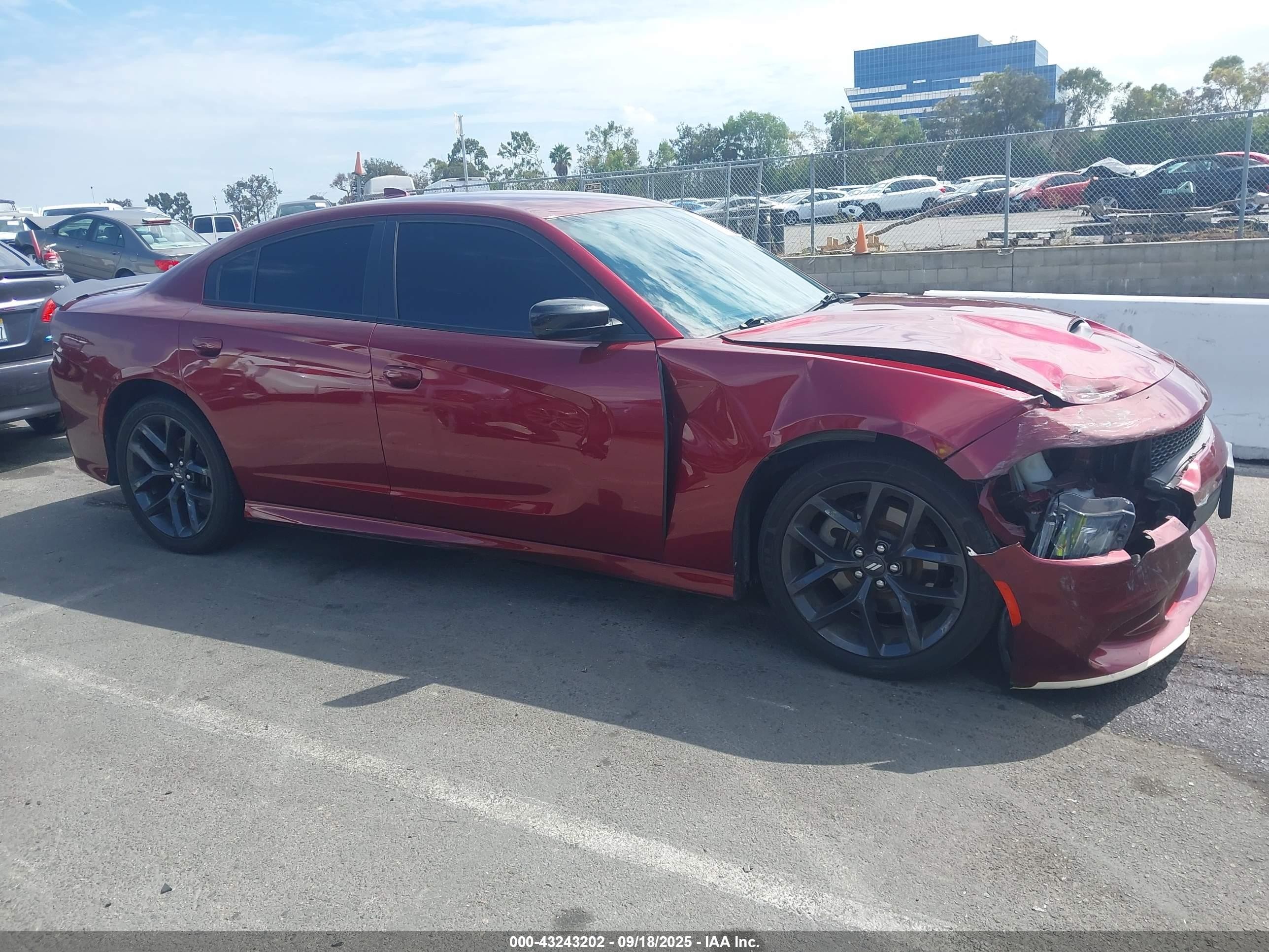 2021 Dodge Charger Gt Rwd Бордовый vin: 2C3CDXHG6MH625813