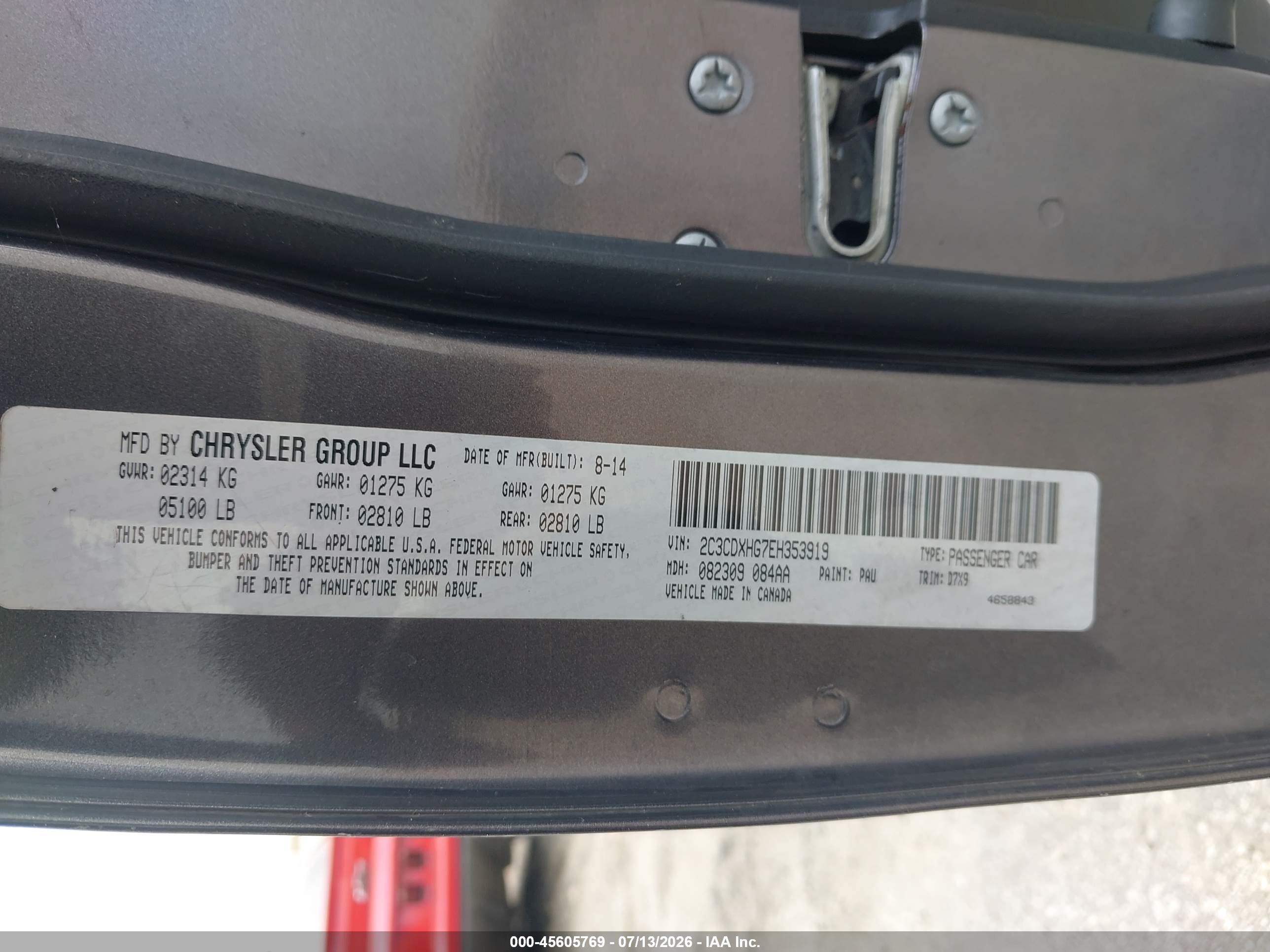 2014 Dodge Charger Sxt Gray vin: 2C3CDXHG7EH353919