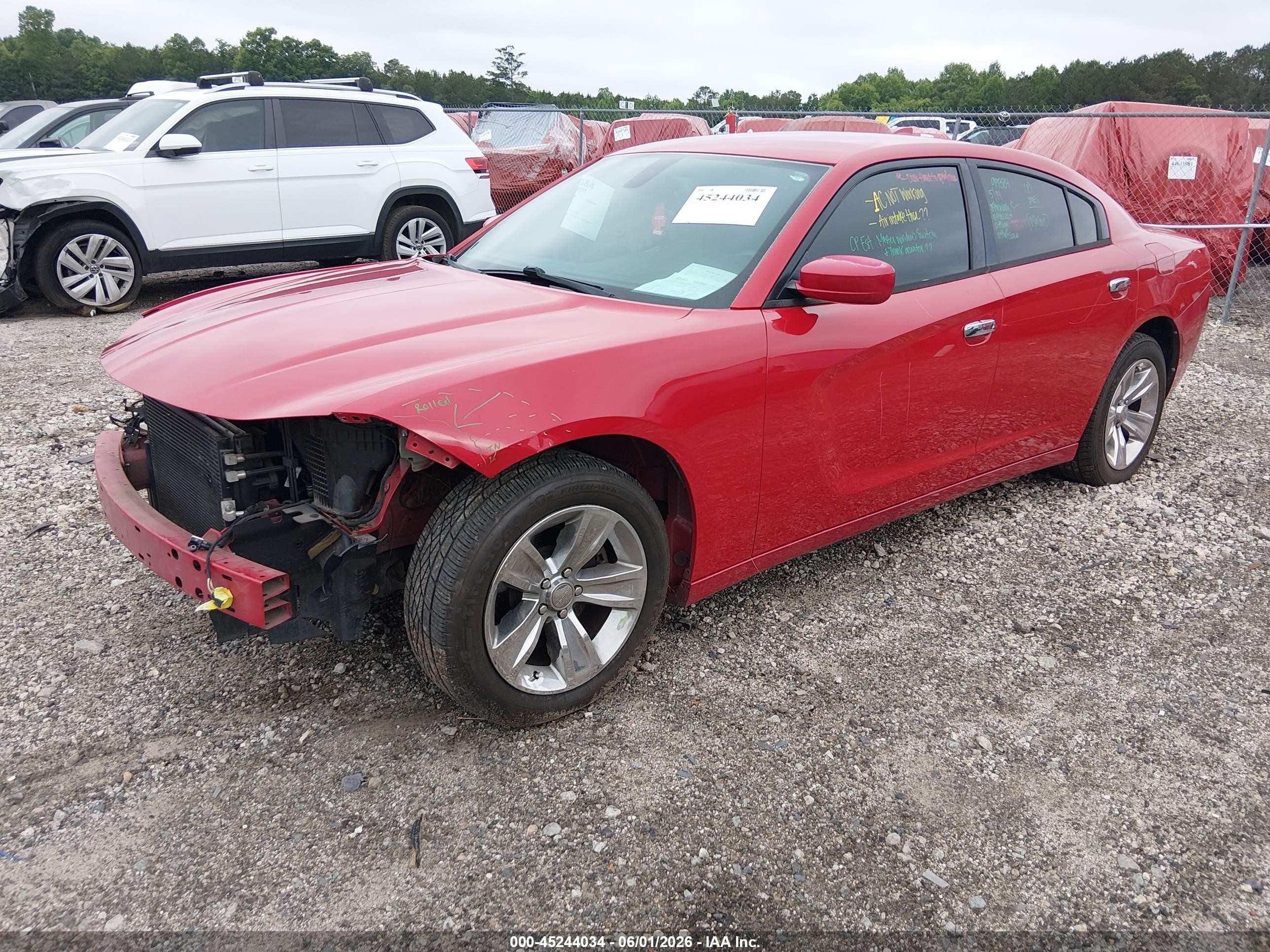 2016 Dodge Charger Sxt Red vin: 2C3CDXHG7GH276407