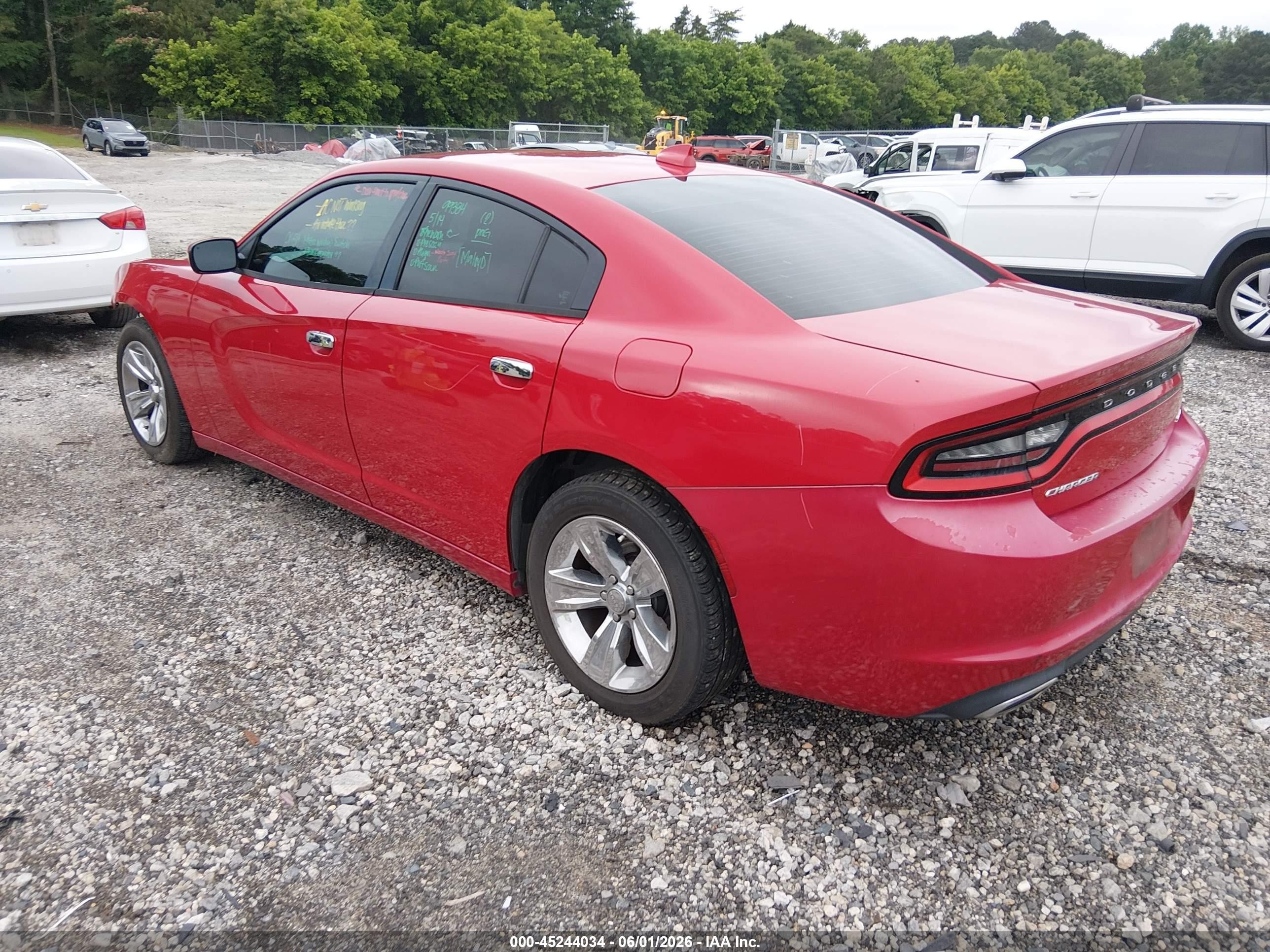 2016 Dodge Charger Sxt Red vin: 2C3CDXHG7GH276407