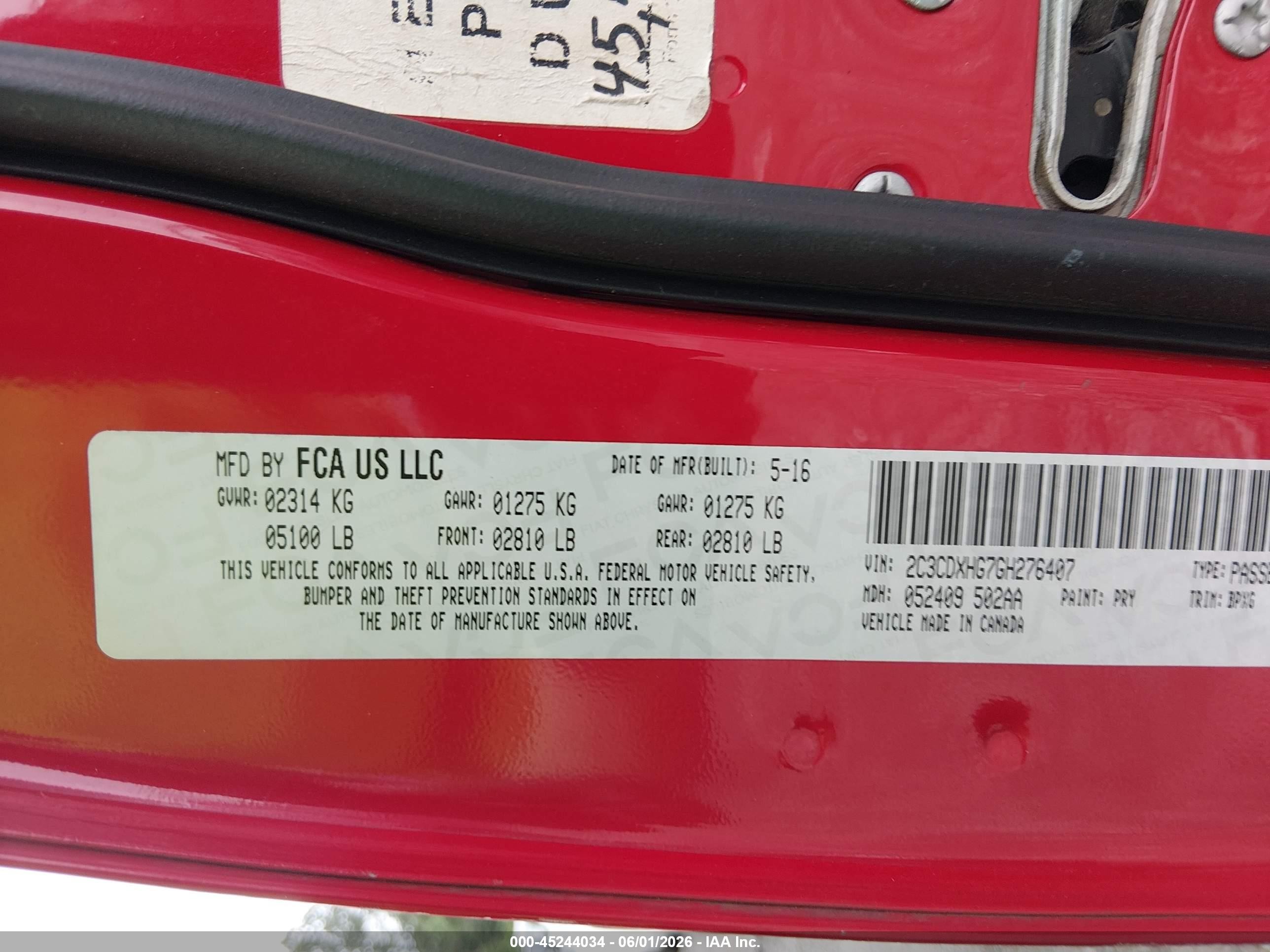 2016 Dodge Charger Sxt Red vin: 2C3CDXHG7GH276407