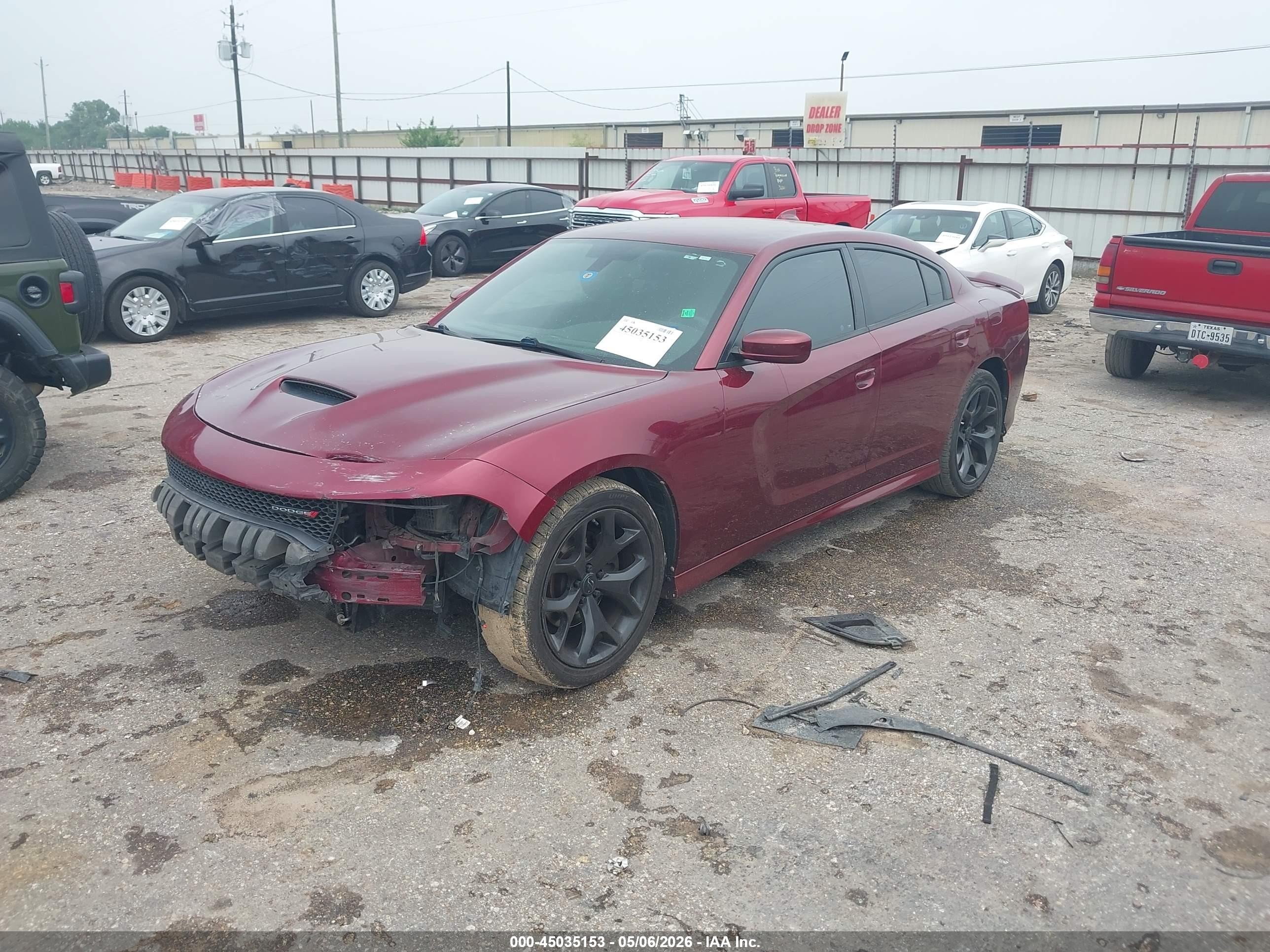 2019 Dodge Charger Gt Rwd Red vin: 2C3CDXHG7KH608869
