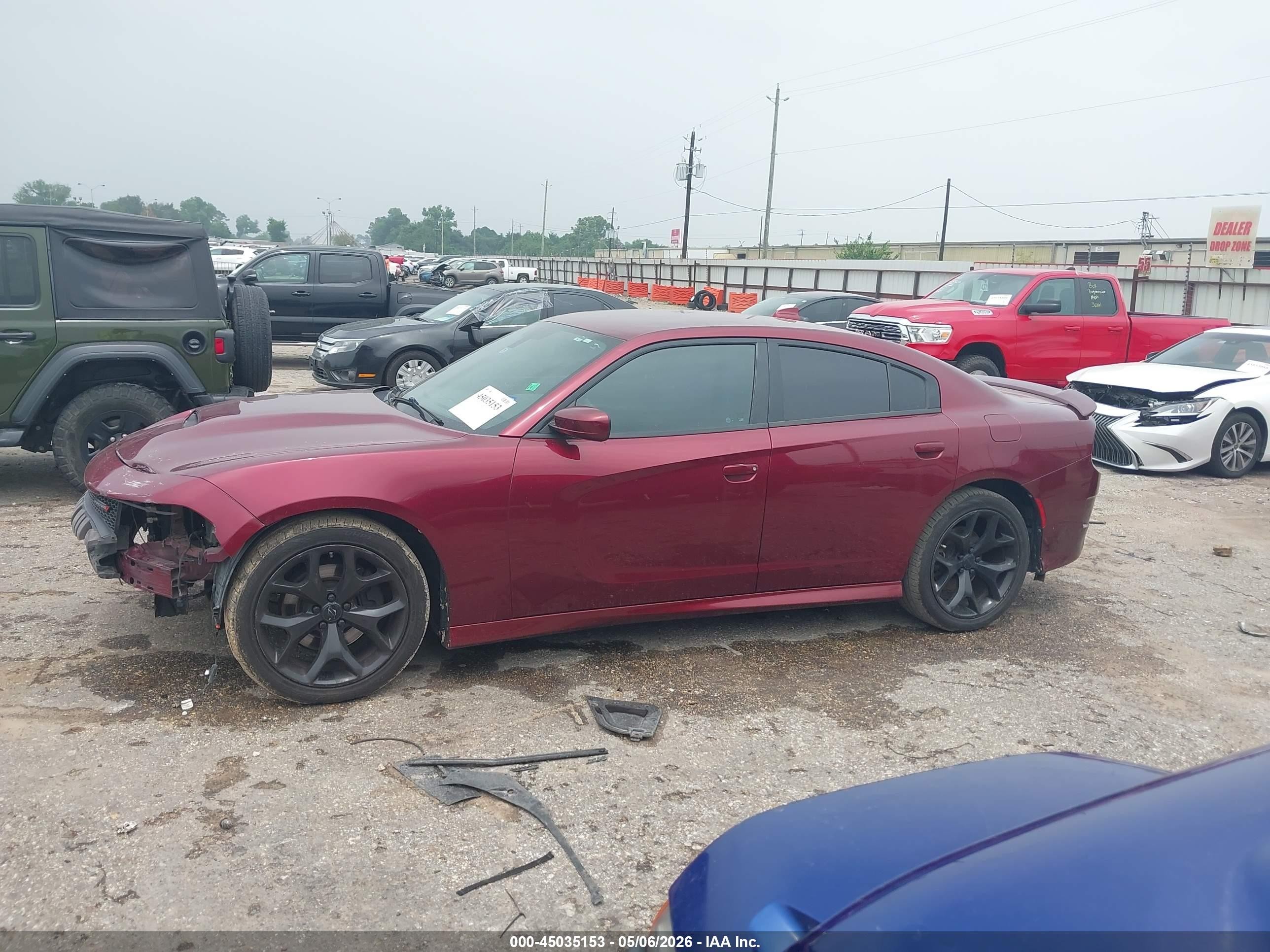 2019 Dodge Charger Gt Rwd Red vin: 2C3CDXHG7KH608869