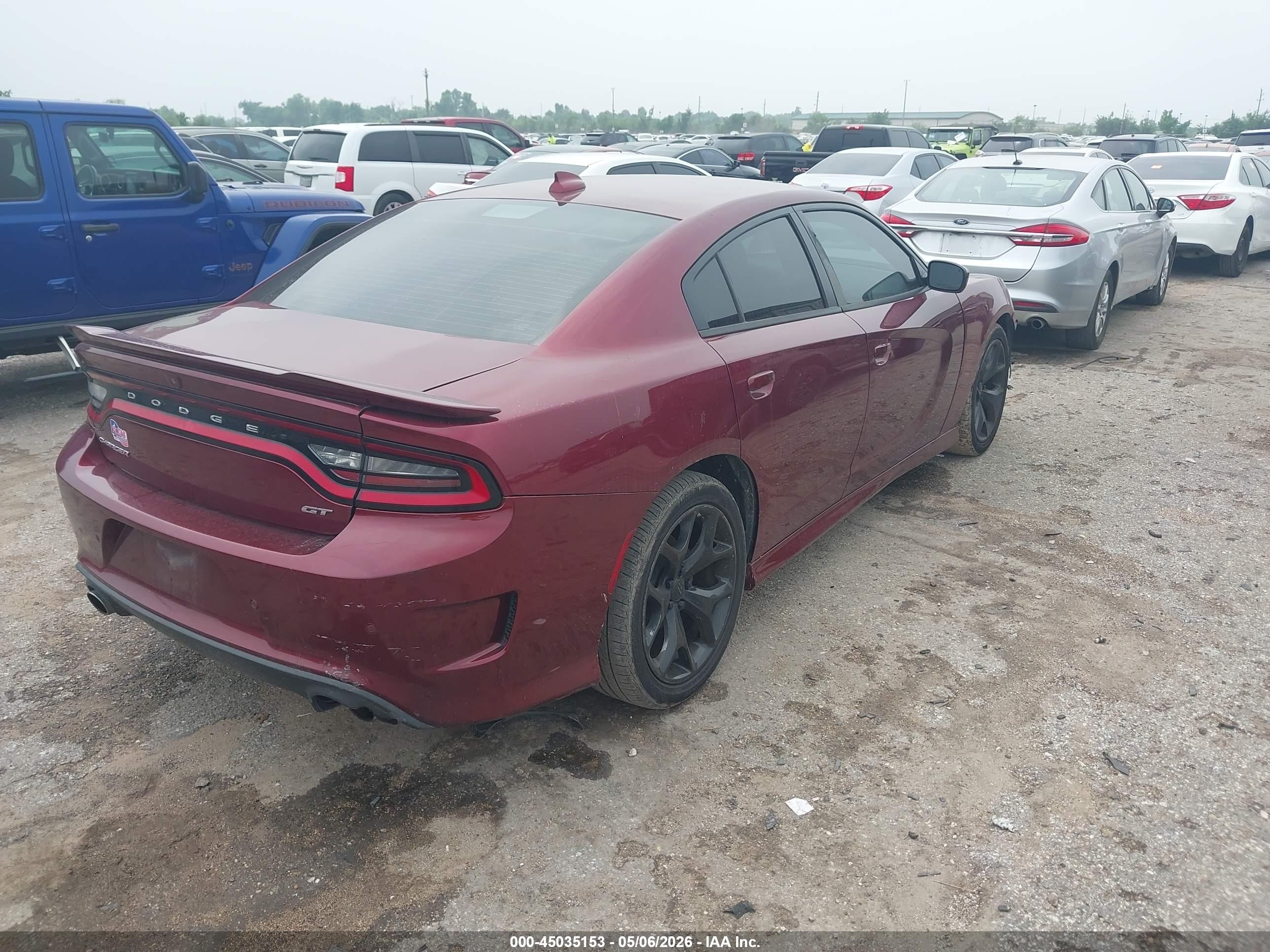 2019 Dodge Charger Gt Rwd Red vin: 2C3CDXHG7KH608869