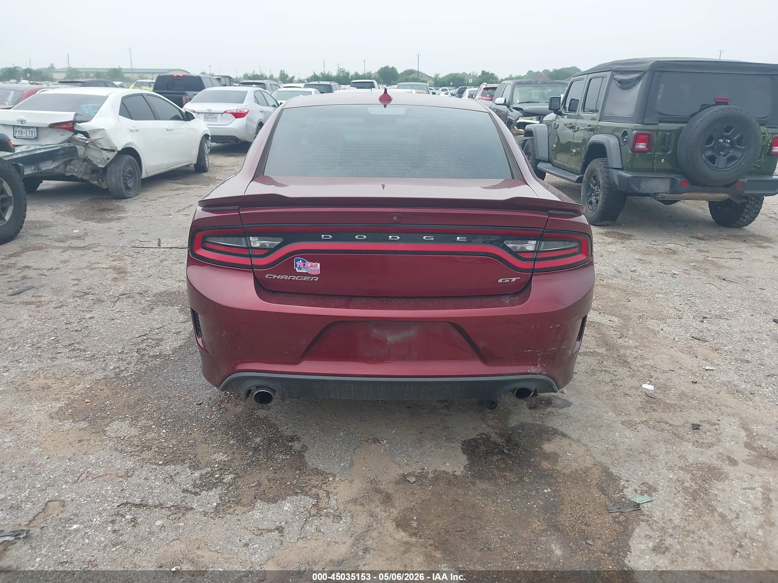 2019 Dodge Charger Gt Rwd Red vin: 2C3CDXHG7KH608869