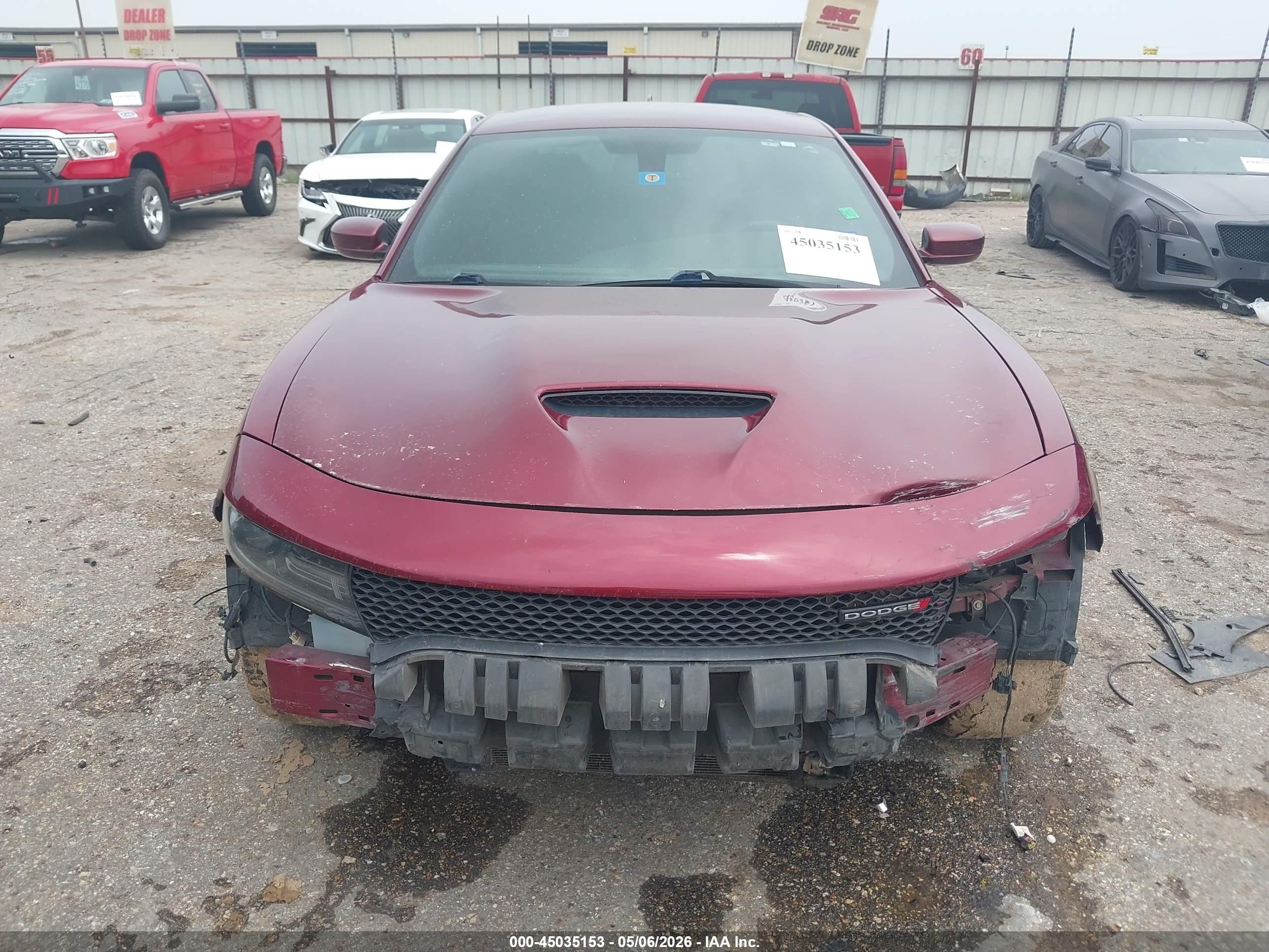 2019 Dodge Charger Gt Rwd Red vin: 2C3CDXHG7KH608869