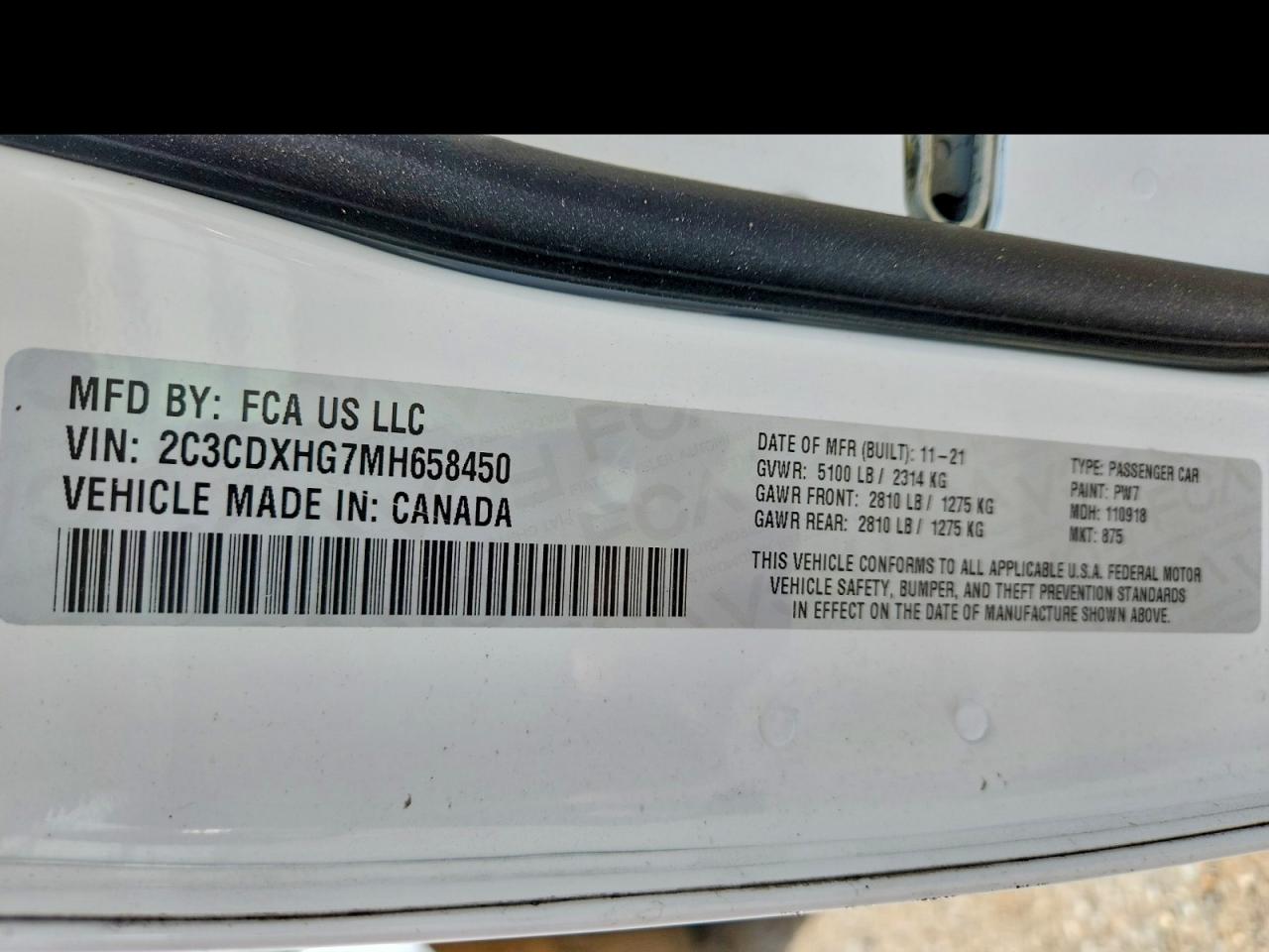2021 Dodge Charger Gt White vin: 2C3CDXHG7MH658450