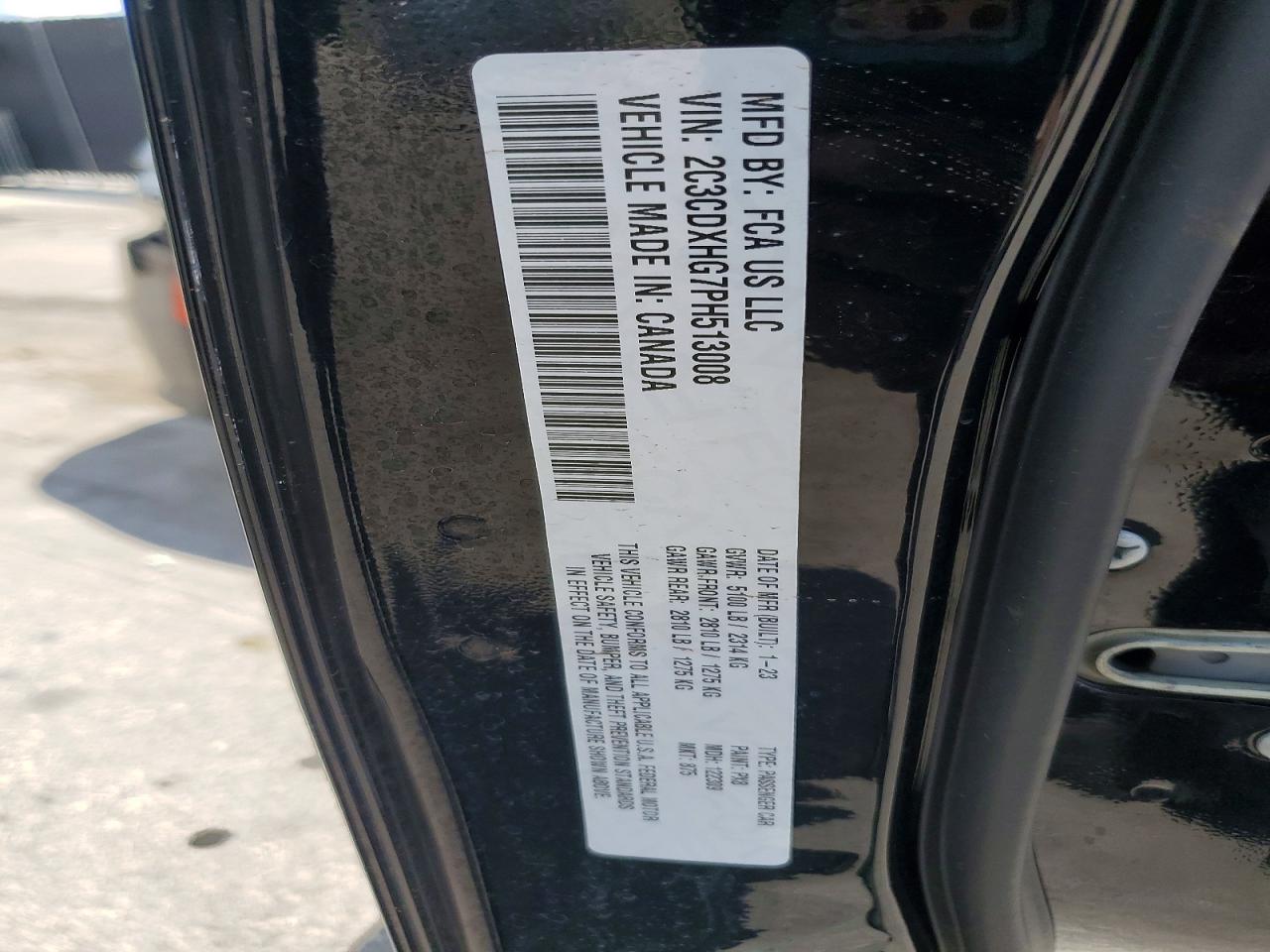 2023 Dodge Charger Gt Black vin: 2C3CDXHG7PH513008